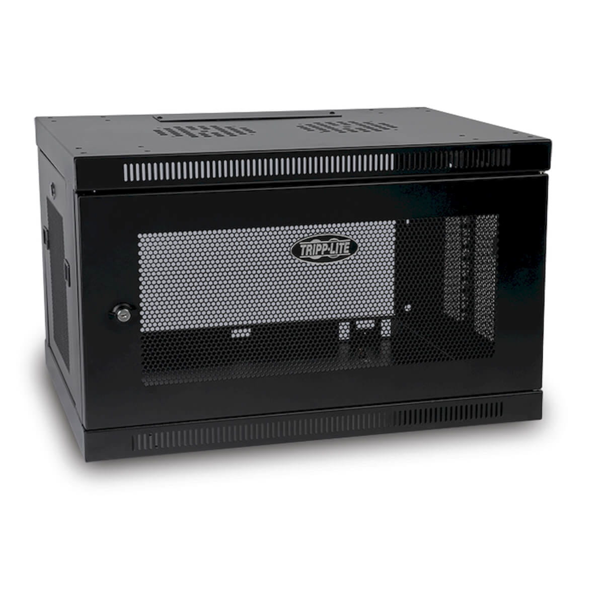 Tripp Eaton Tripp Lite Series SmartRack 6U Low-Profile Switch-Depth Wall-Mount Rack Enclosure Cabinet - Schrank Netzwerkschrank - geeignet für Wandmontage, Boden montierbar - Schwarz - 6U - 48.3 cm (19")