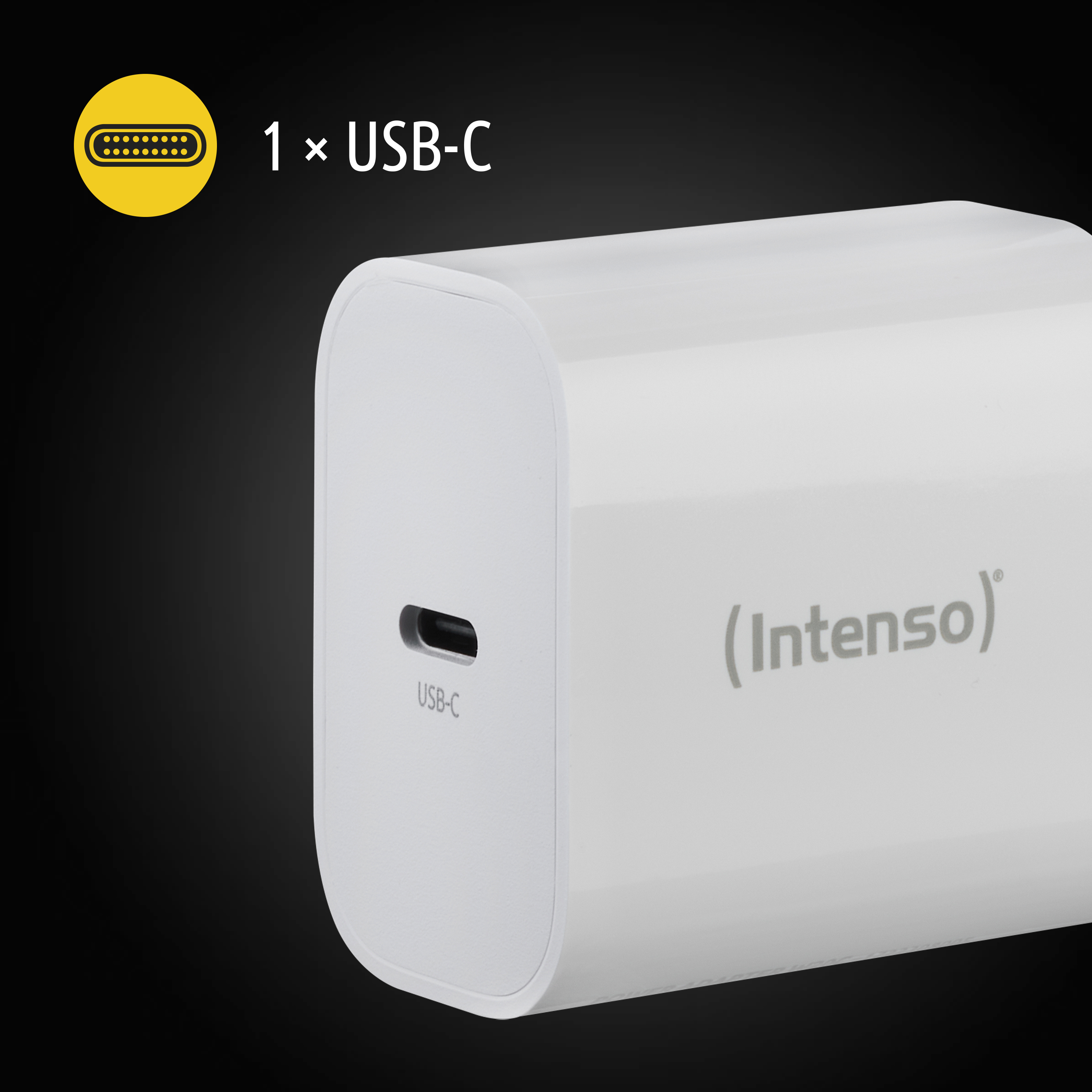 Intenso W20C - Netzteil - 20 Watt - 3 A - PD 3.0, QC 4.0, PD/PPS (24 pin USB-C)