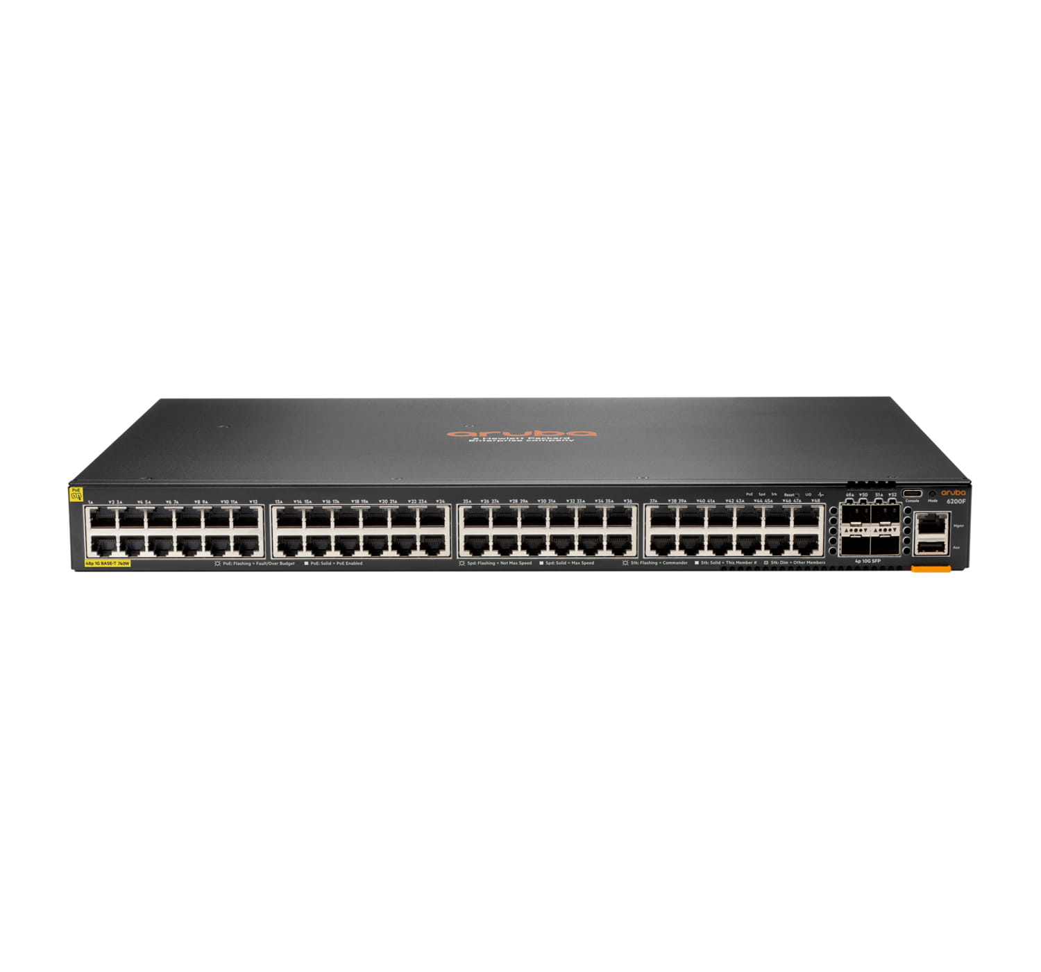 HPE Aruba Networking 6200F 48G Class4 PoE 4SFP+ 740W Switch - Switch - L3 - managed - 48 x 10/100/1000 (PoE+)