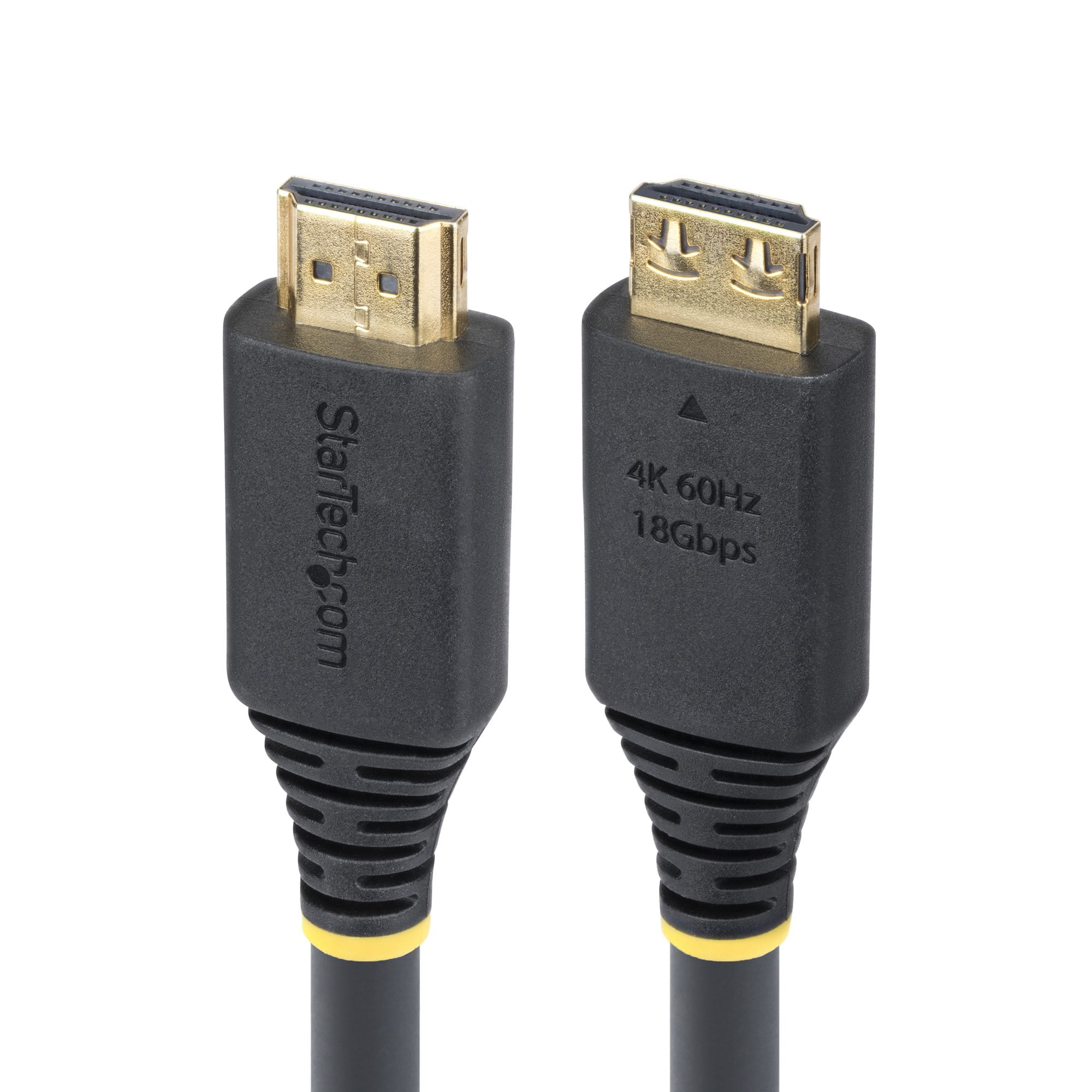 StarTech.com 20ft (6m) Active HDMI Cable w/Gripping Connectors - Hohe Geschwindigkeit - HDMI-Kabel mit Ethernet - HDMI männlich zu HDMI männlich - 6.1 m - abgeschirmt - Schwarz - halogenfrei, aktiv, 4K60Hz-Unterstützung, 1440p (UWQHD)