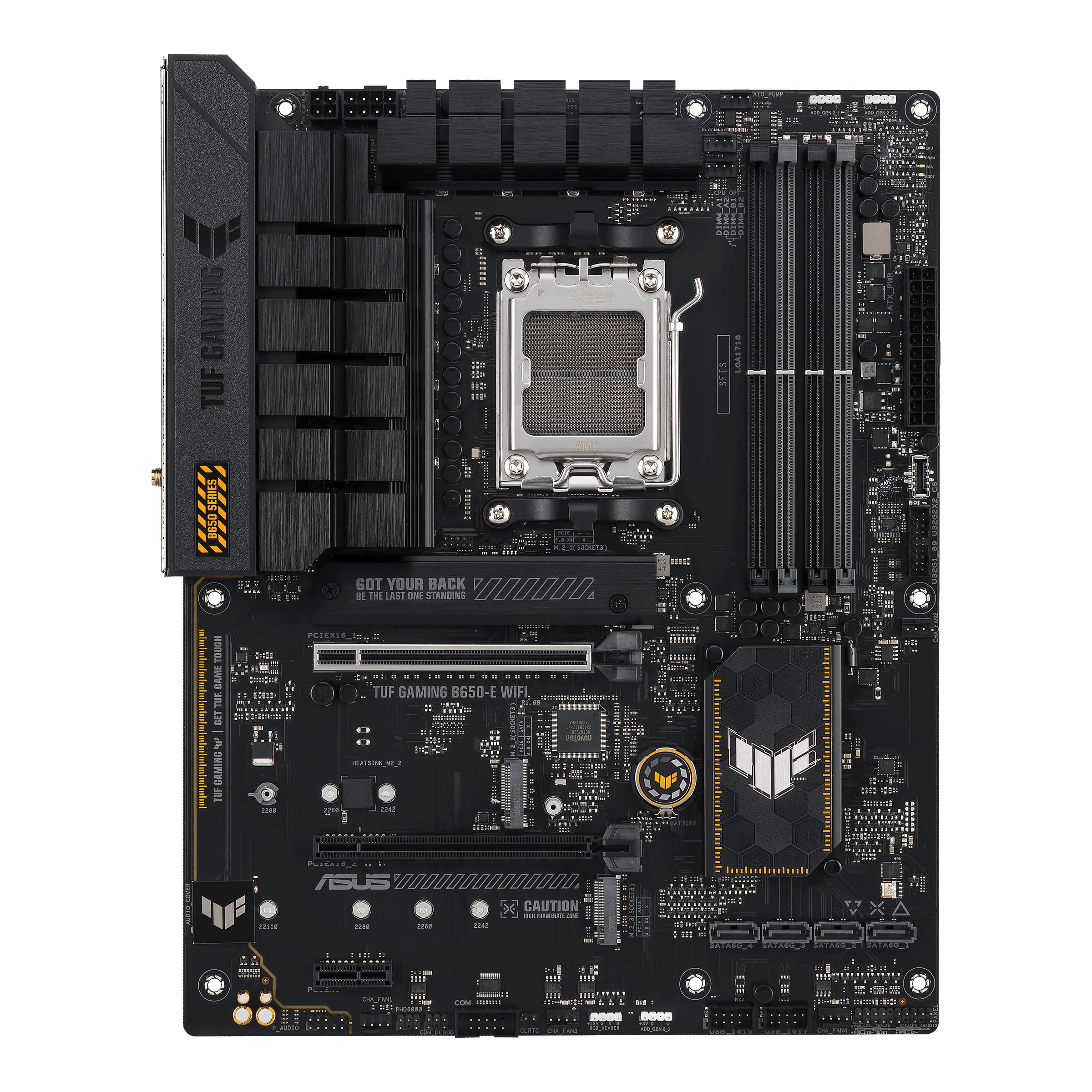 ASUS TUF GAMING B650-E WIFI - Motherboard - ATX - Socket AM5 - AMD B650 Chipsatz - USB-C Gen2, USB 3.1 Gen 2 - Wi-Fi 6E, Bluetooth - Onboard-Grafik (CPU erforderlich)