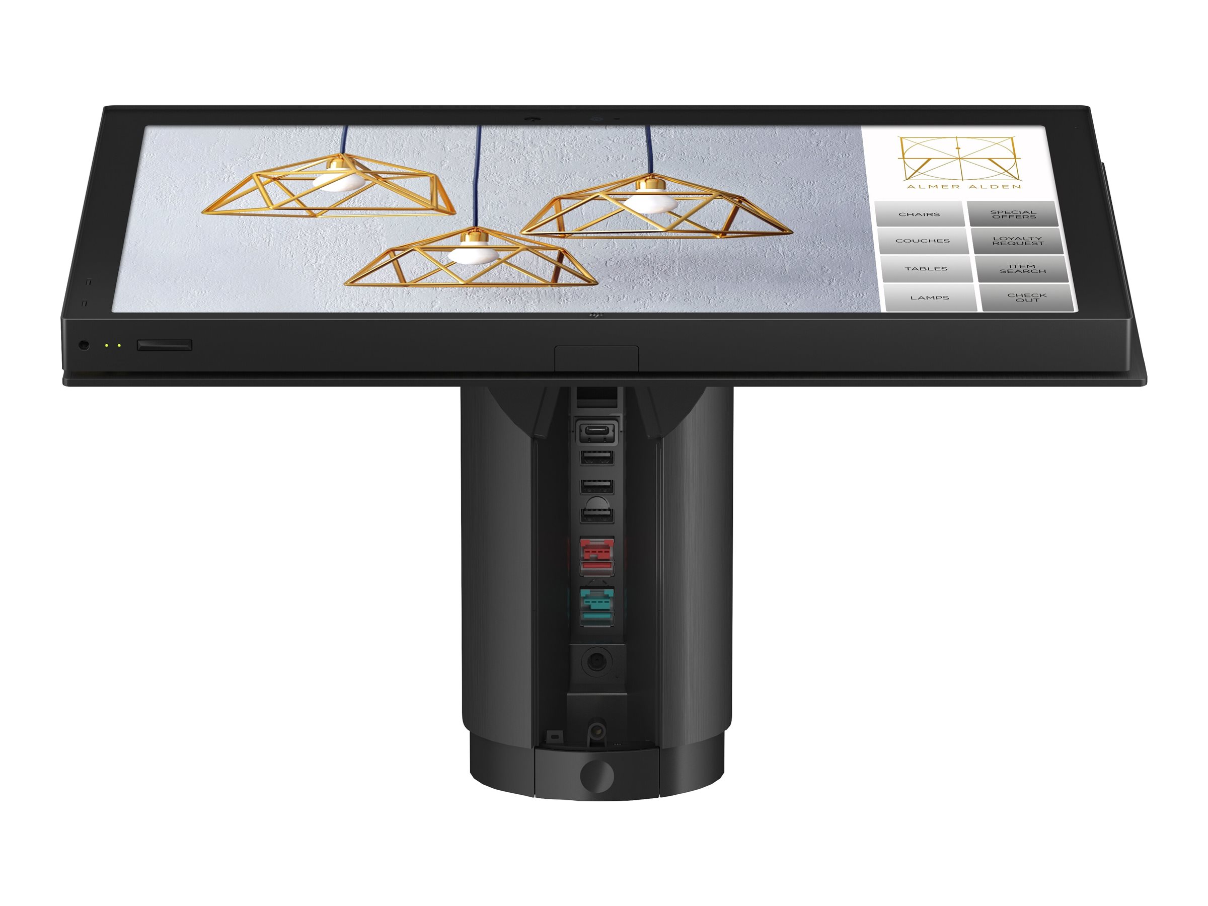 HP Engage One Pro - All-in-One - 1 x Core i3 10100E / 3.2 GHz - RAM 4 GB - SSD 256 GB - NVMe, TLC - UHD Graphics 630 - 1GbE, Bluetooth 5.2 - WLAN: 802.11a/b/g/n/ac/ax, Bluetooth 5.2 - Win 10 IoT Enterprise - Monitor: LED 39.6 cm (15.6")