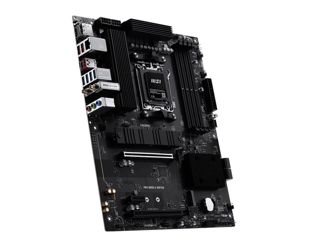 MSI PRO B850-S WIFI6E - Motherboard - ATX - Socket AM5 - AMD B850 Chipsatz - USB 3.2 Gen 2, USB-C 3.2 Gen2, USB 3.2 Gen 1 - 2.5 Gigabit LAN, Wi-Fi 6E, Bluetooth - Onboard-Grafik (CPU erforderlich)