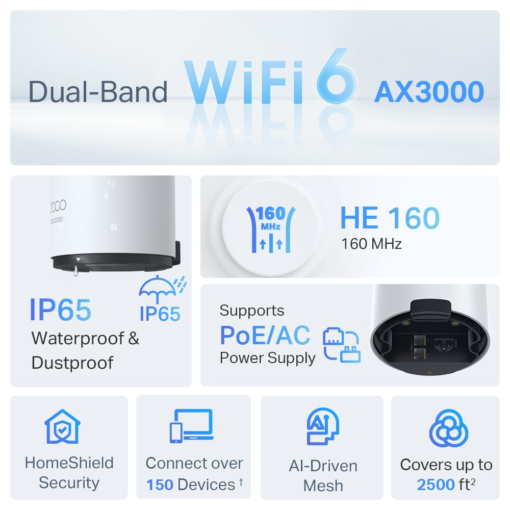 TP-LINK Deco X50-Outdoor V1 - WLAN-System - (Router)