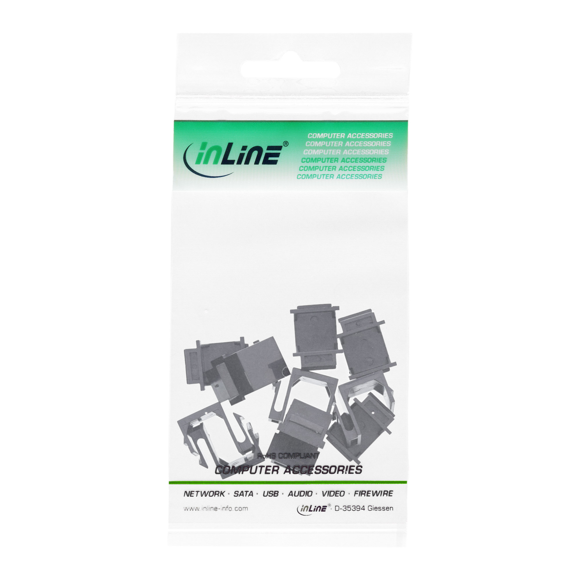 InLine Keystone SNAP-In Blindabdeckung für Modul Steckplatz - schwarz 10er Pack