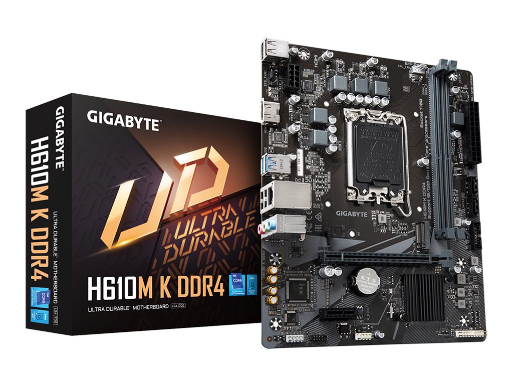 Gigabyte H610M K DDR4 - 1.0 - Motherboard - micro ATX - LGA1700 Sockel - H610 Chipsatz - USB 3.2 Gen 1 - Gigabit LAN - Onboard-Grafik (CPU erforderlich)