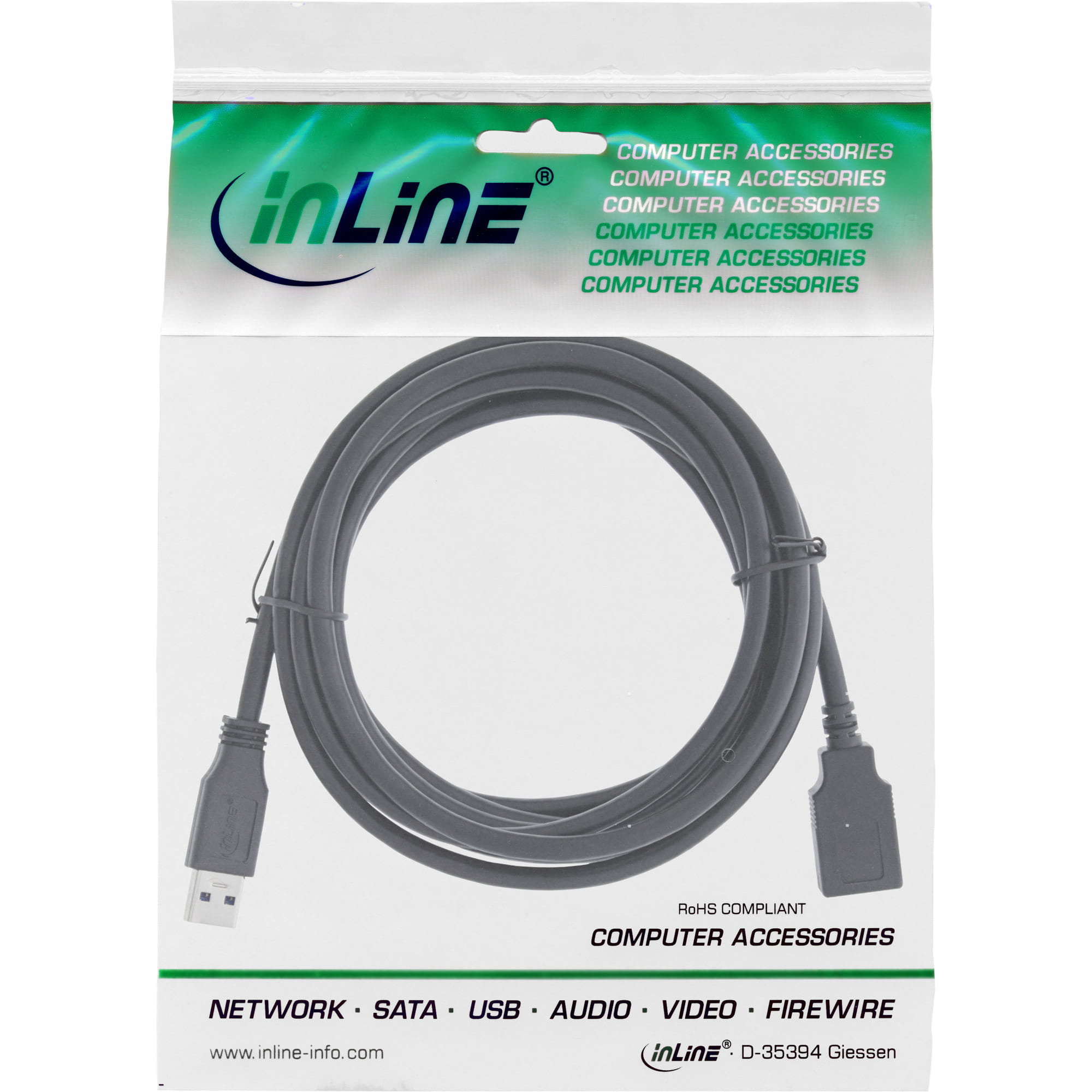 InLine USB 3.2 Gen.1 Kabel - A Stecker / Buchse - 3m