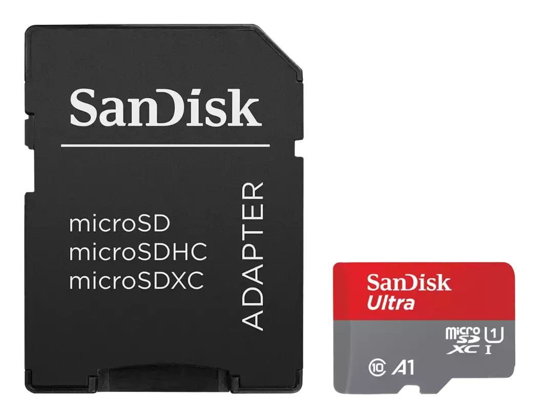 SanDisk SDSQUAB-128G-GN6MT, 128 GB, MicroSDXC, Klasse 10, 140 MB/s, Class 1 (U1), Grau, Rot