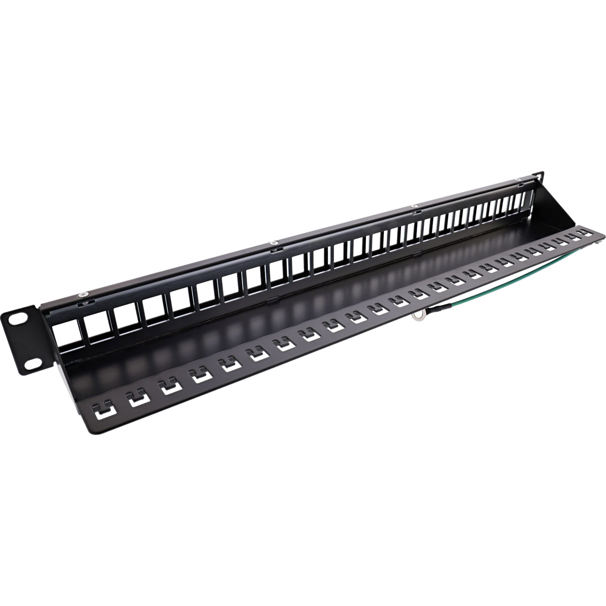 InLine Patchfeld 24-fach - Keystone Leerblech Patchpanel - 19" - 1HE - schwarz
