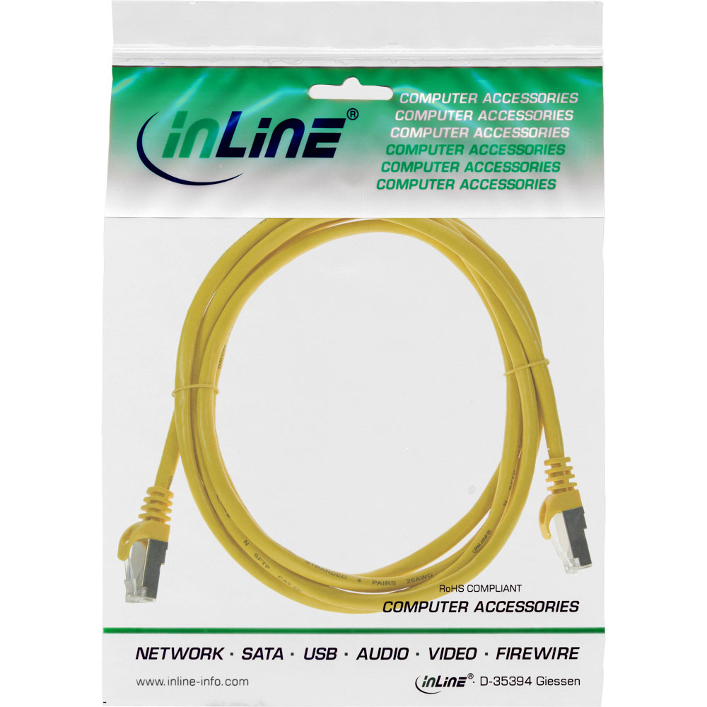 InLine Patchkabel - F/UTP - Cat.5e - gelb - 1m