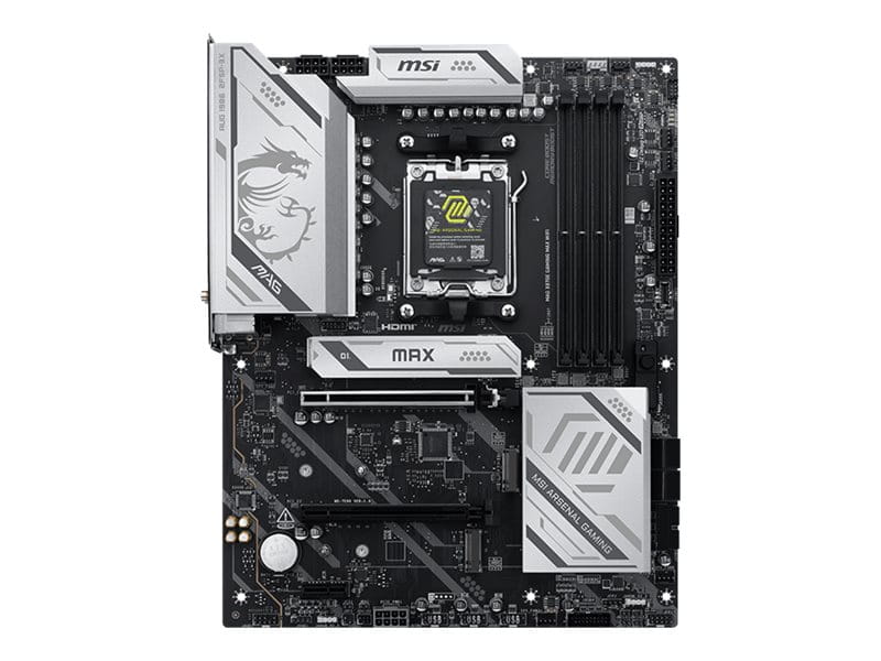 MSI MAG X870E GAMING MAX WIFI - Motherboard - ATX - Socket AM5 - AMD X870E Chipsatz - USB4, USB-C 3.2 Gen2, USB 3.2 Gen 2, USB 3.2 Gen 1, USB-C 3.2 Gen 2x2 - 5 Gigabit Ethernet, Wi-Fi 7, Bluetooth - Onboard-Grafik (CPU erforderlich)