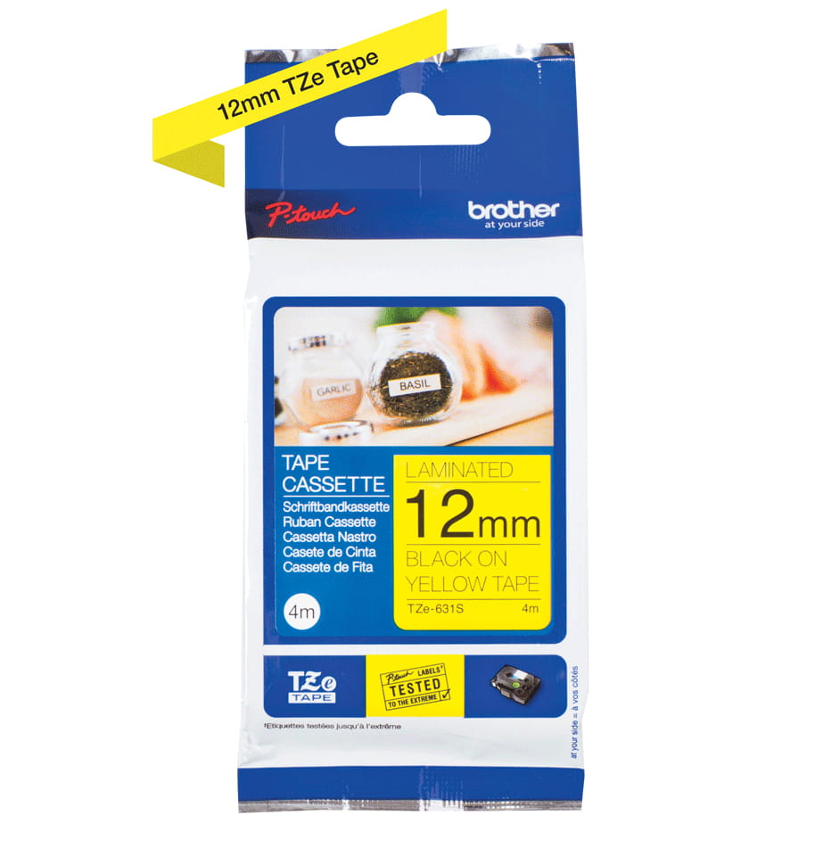 Brother TZe-631S - Schwarz auf Gelb - Rolle (1,2 cm x 4 m)