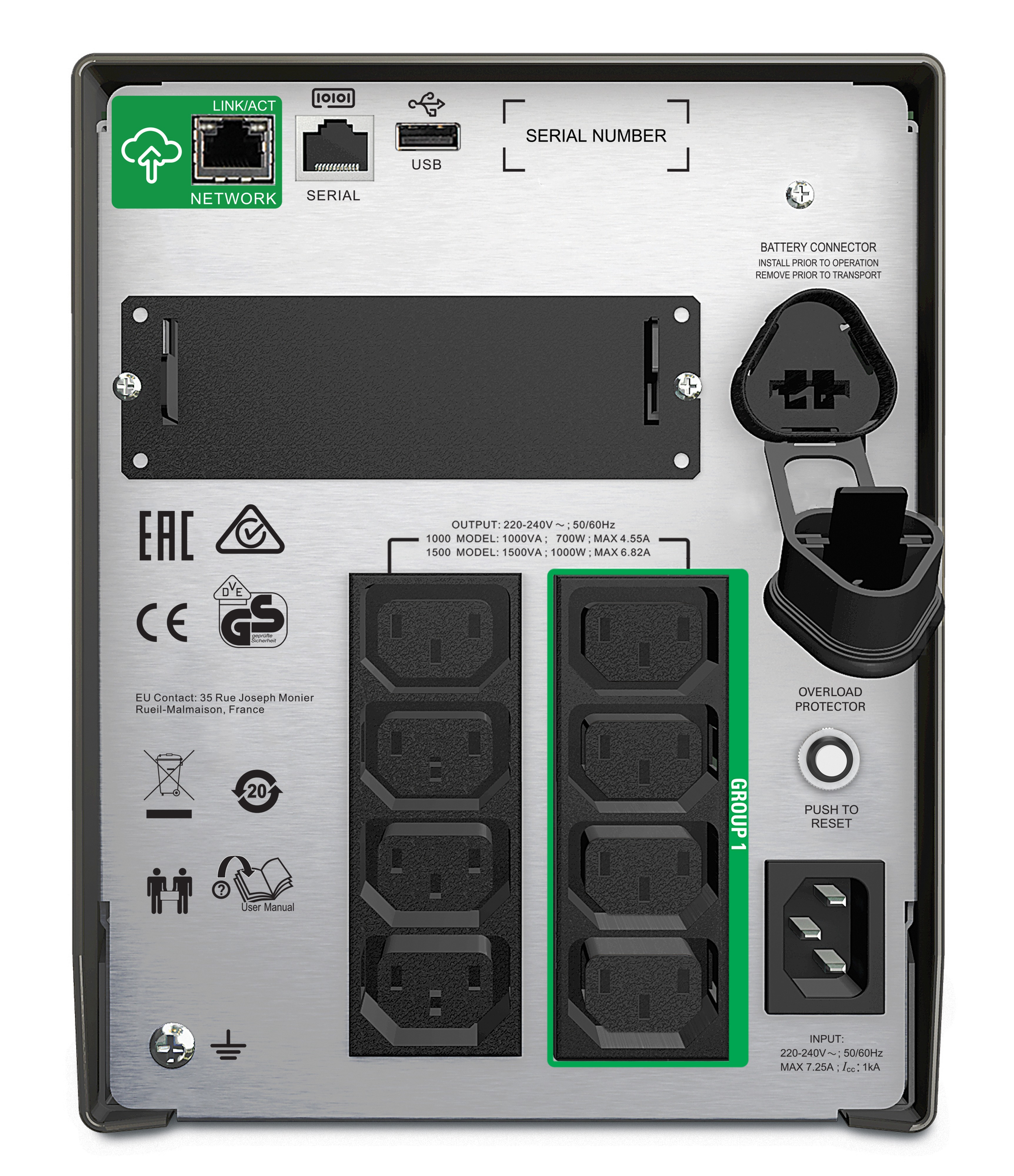 APC Smart-UPS SMT1000IC - USV - Wechselstrom 220/230/240 V - Line-Interactive-USV