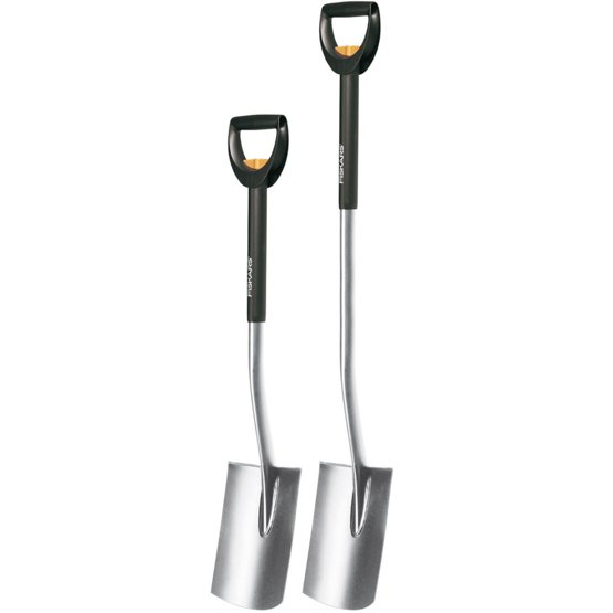 Fiskars 1000620, Gartenkelle, Kunststoff, Stahl, Schwarz, Orange, Edelstahl, Quadratisch, D-förmig, 125 cm