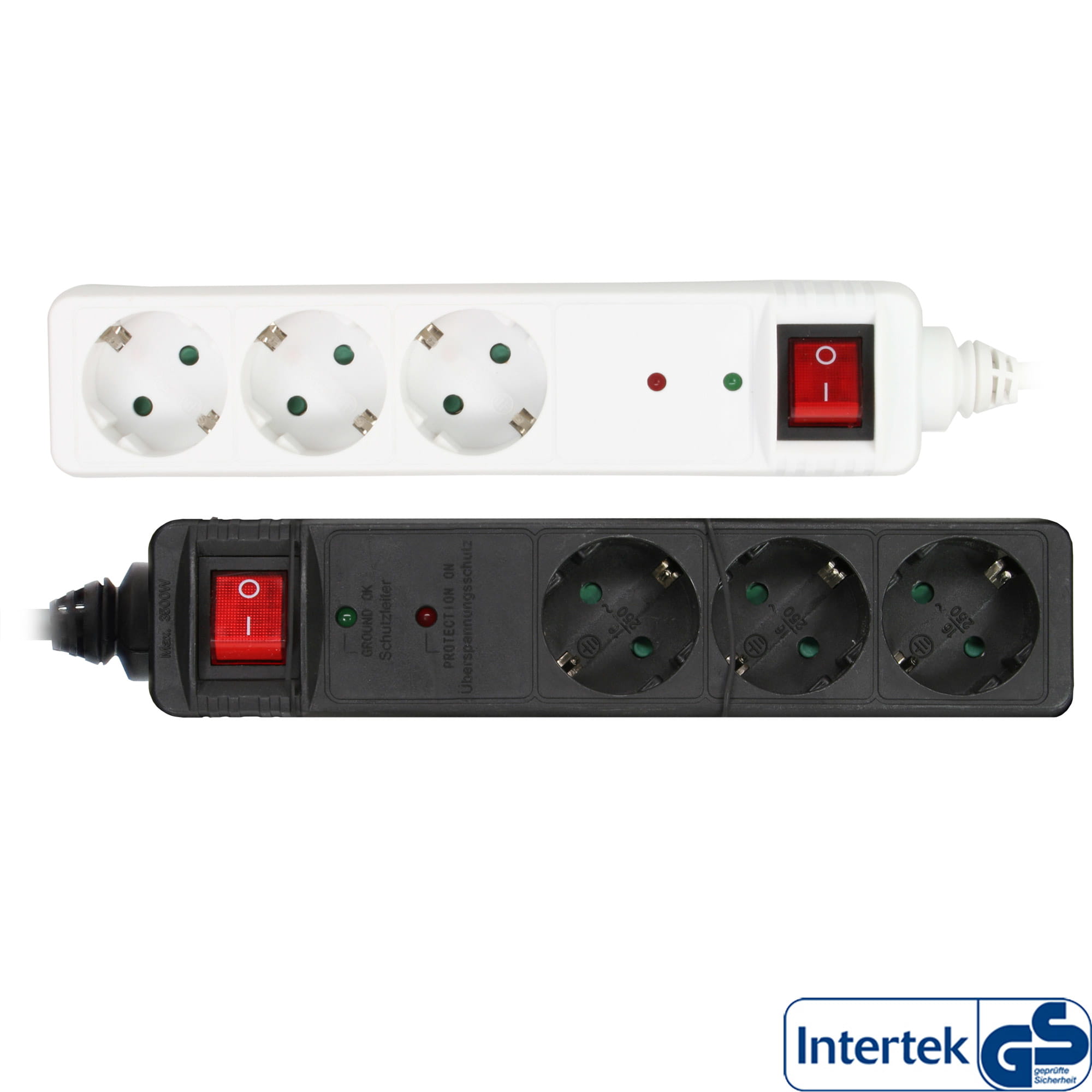 InLine Steckdosenleiste - 3-fach Schutzkontakt - ÜSS - weiß