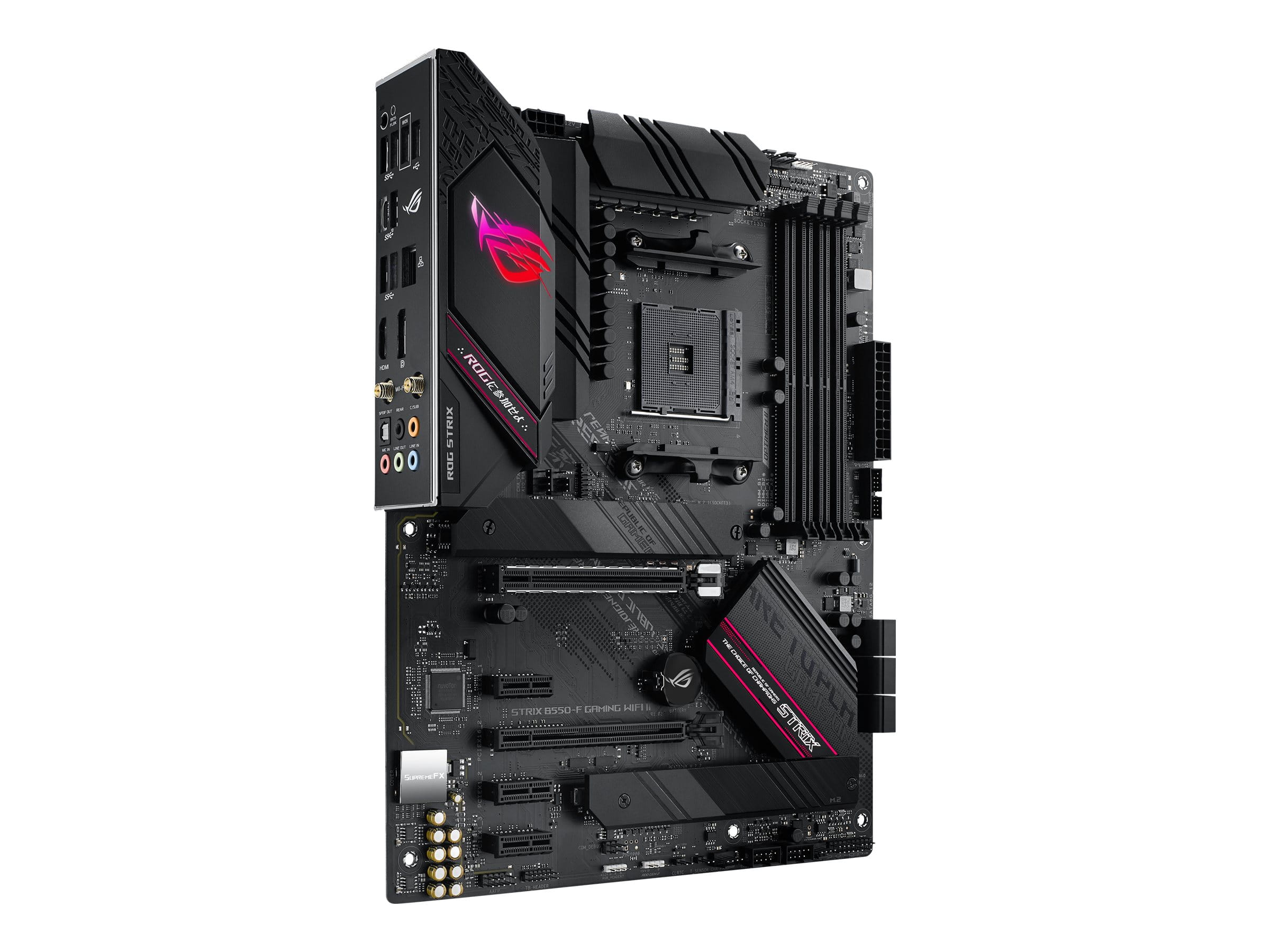ASUS ROG STRIX B550-F GAMING WIFI II - Motherboard - ATX - Socket AM4 - AMD B550 Chipsatz - USB-C Gen2, USB 3.2 Gen 1, USB 3.2 Gen 2 - 2.5 Gigabit LAN, Wi-Fi 6, Bluetooth - Onboard-Grafik (CPU erforderlich)