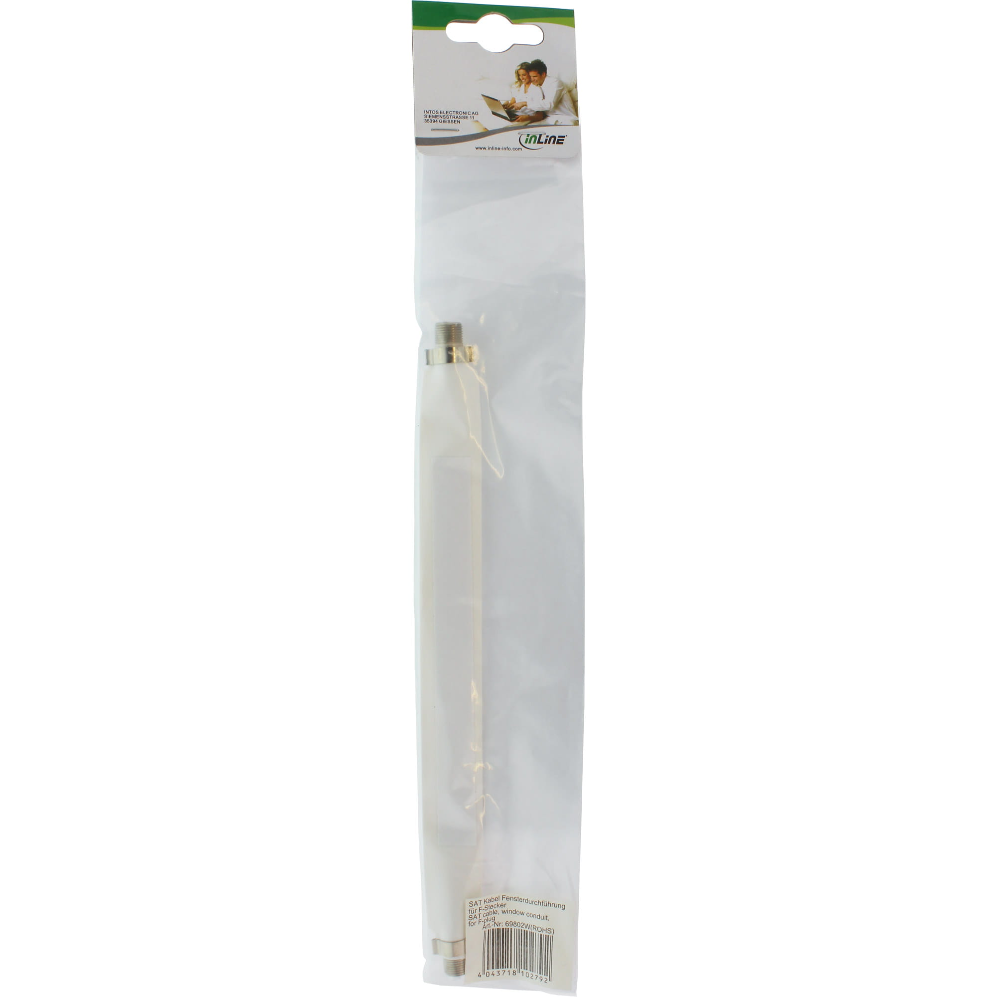 InLine SAT Kabel Fensterduchführung für F-Stecker - weiß