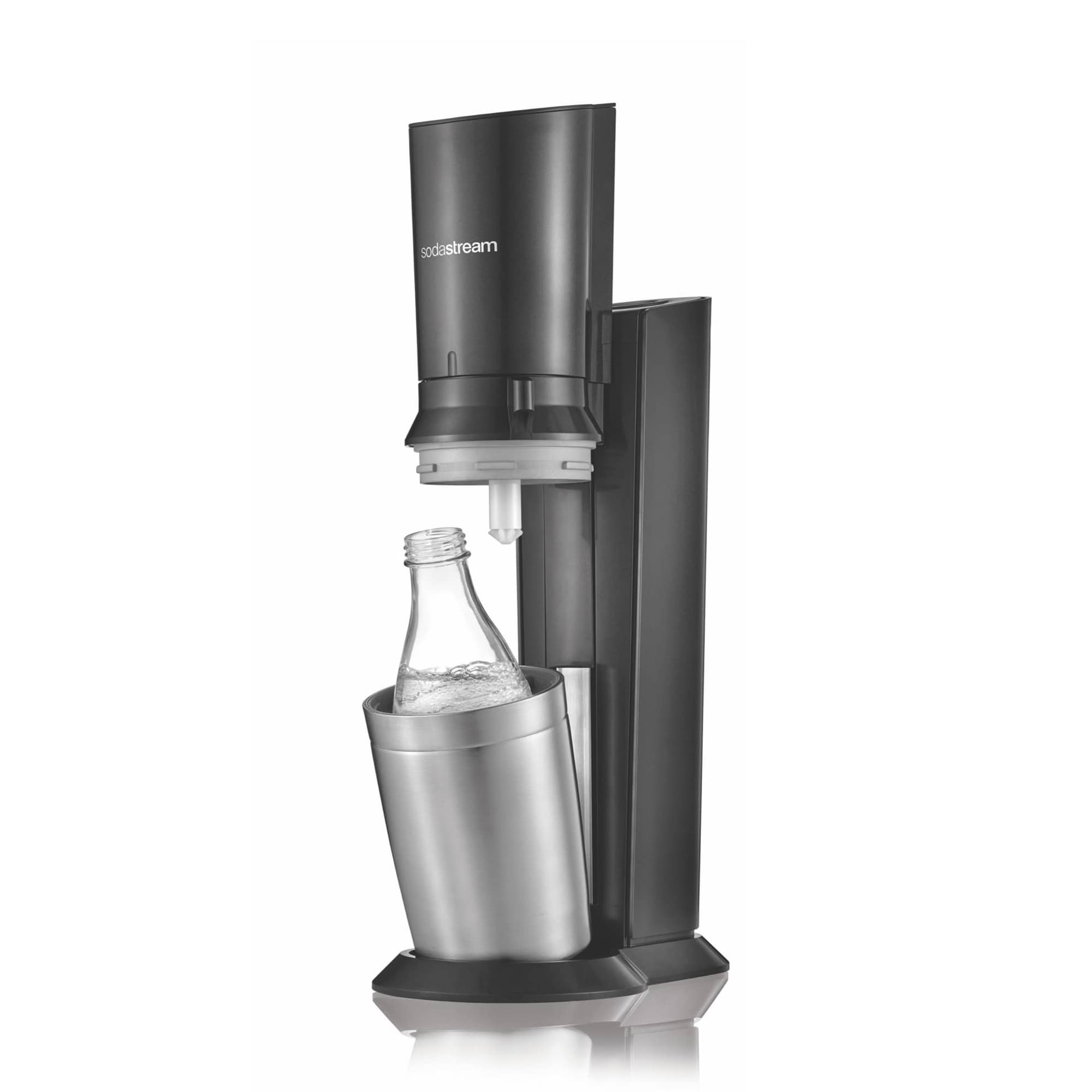 SodaStream Crystal, Kunststoff, Aluminium, Schwarz, Glas