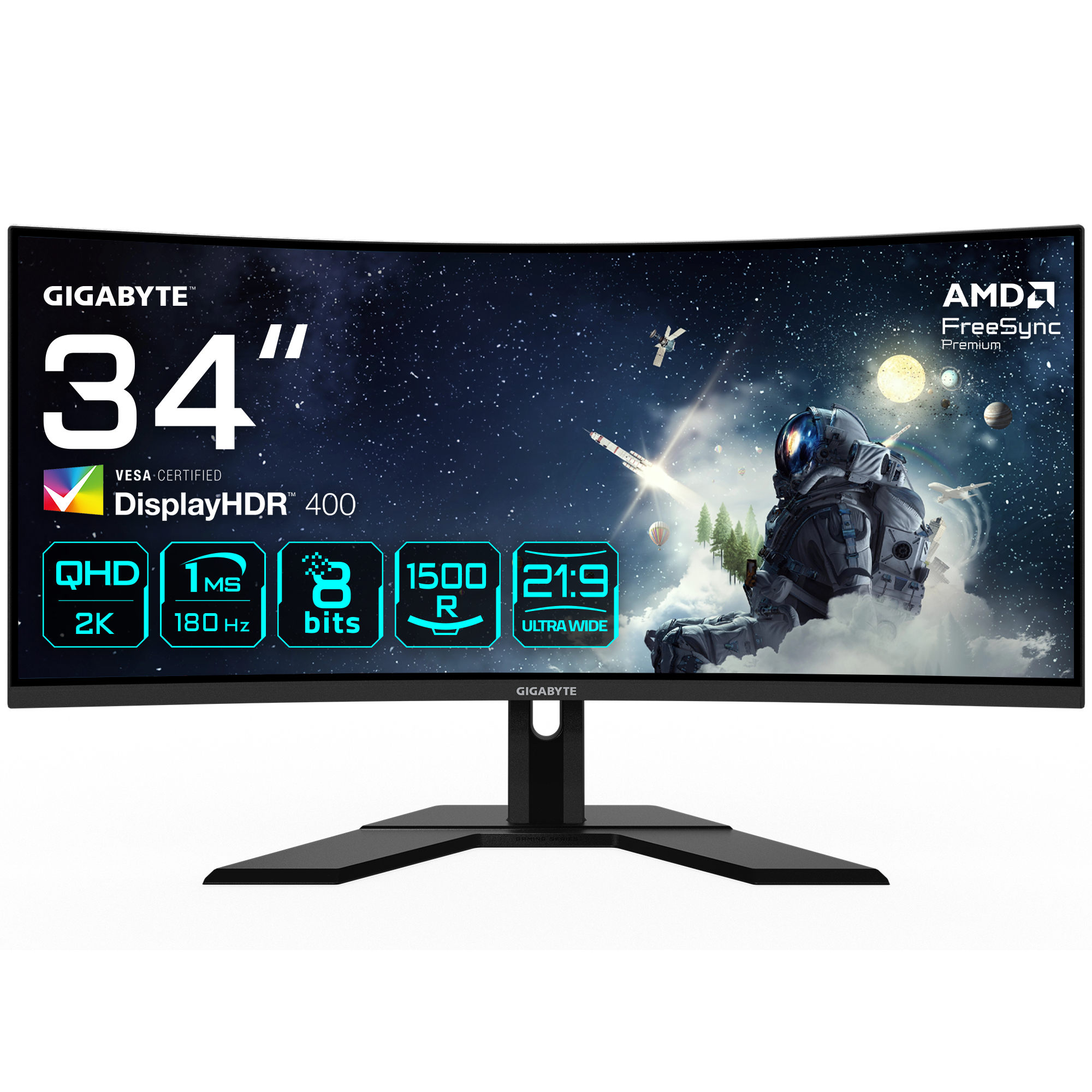 Gigabyte G34WQCP - LED-Monitor - Gaming - gebogen - 86.4 cm (34")