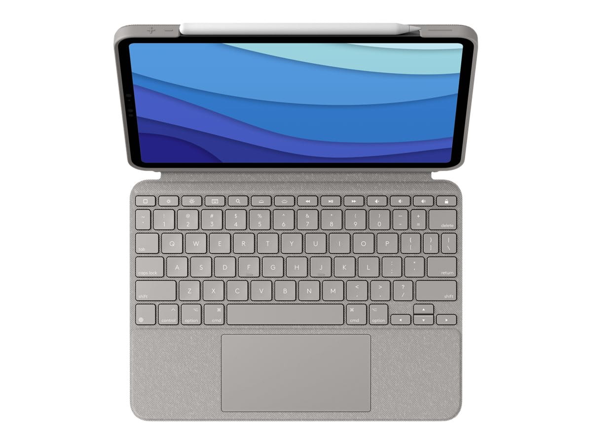 Logitech Combo Touch - Tastatur und Foliohülle - mit Trackpad - hintergrundbeleuchtet - Apple Smart connector - QWERTZ - Schweizerisch - Sand - für Apple 11-inch iPad Pro (1. Generation, 2. Generation, 3. Generation)