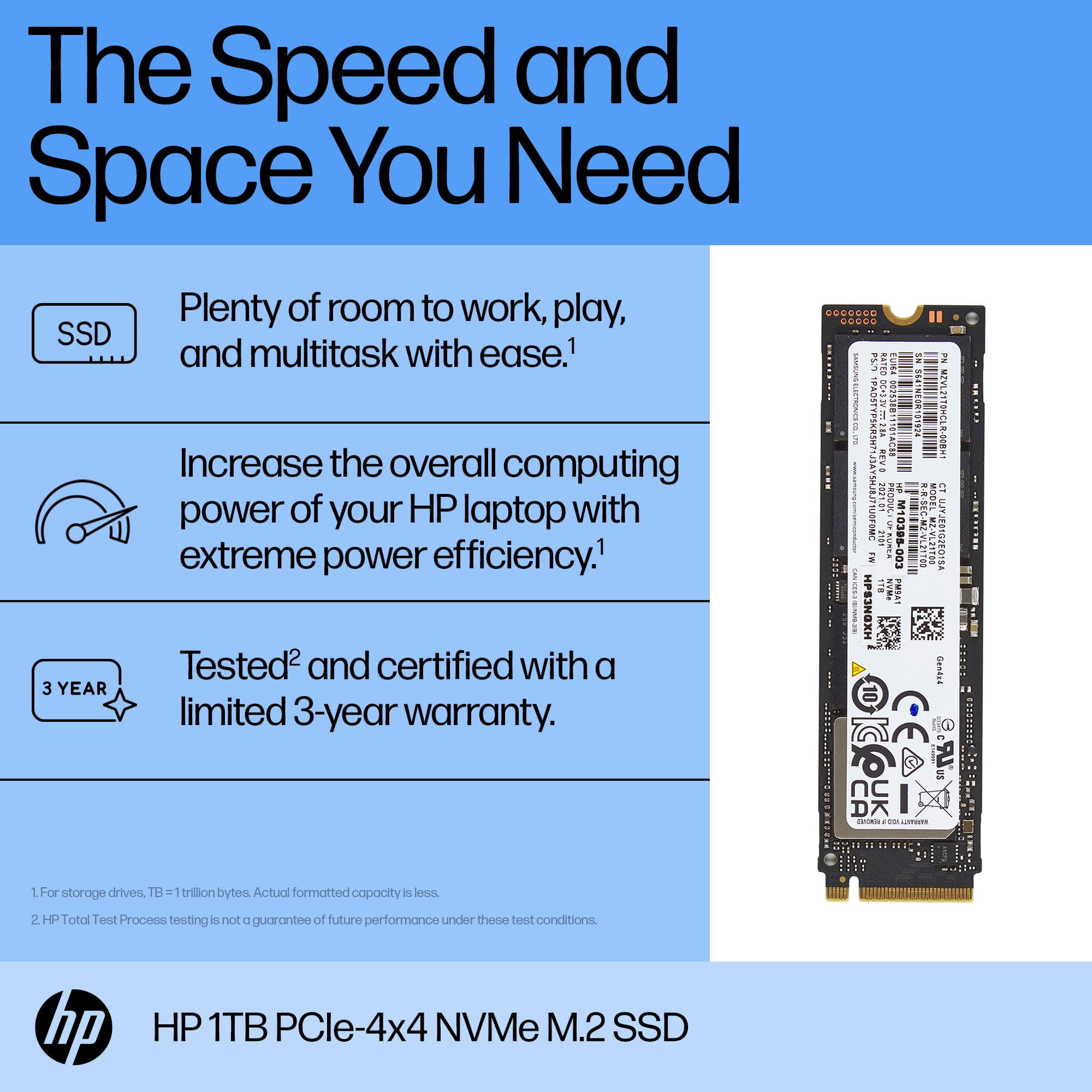 HP Solid-State-Laufwerk, PCIe 4x4 NVMe, (1 TB), 1 TB, M.2