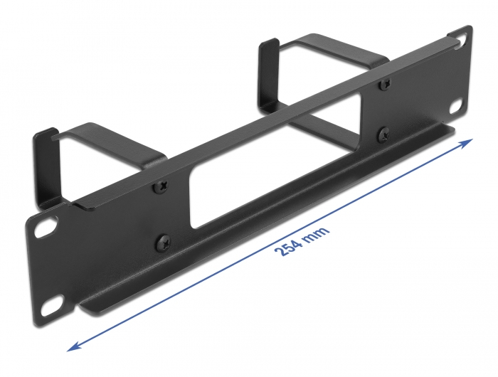 Delock Rack-Kabelmanagementblech mit Haken - 2 Bügel - Schwarz - 1U - 25.4 cm (10")