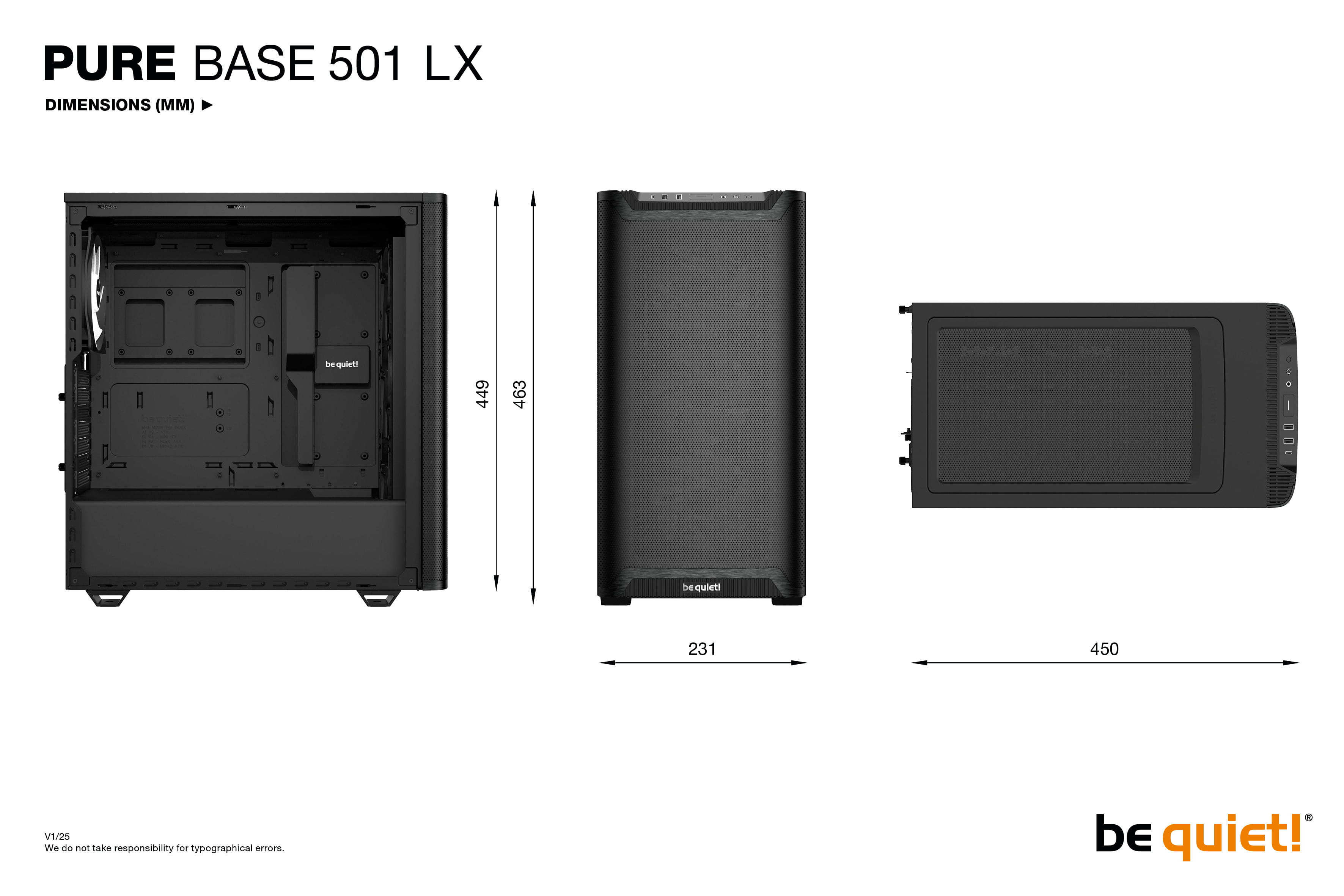 Be Quiet! Pure Base 501 LX - Midi-Tower - ATX - Seitenteil mit Fenster (gehärtetes Glas)