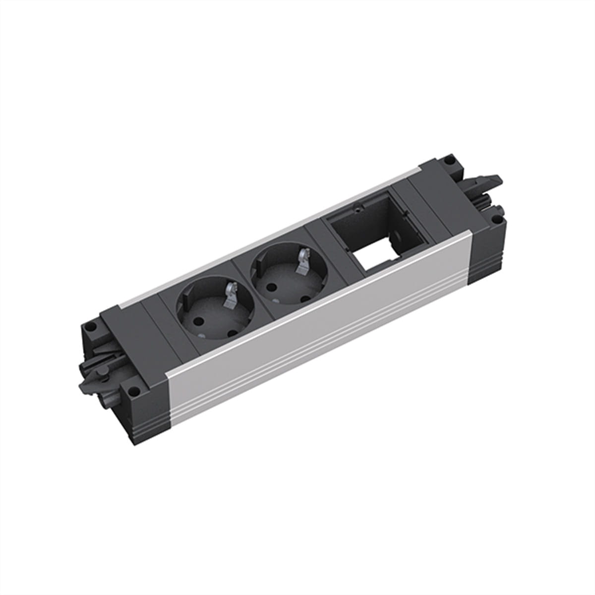 Bachmann STEP ALU - Steckdosenleiste - Wechselstrom 250 V - Eingabe, Eingang GST18i3 - Ausgangsanschlüsse: 2 (power CEE 7/3)