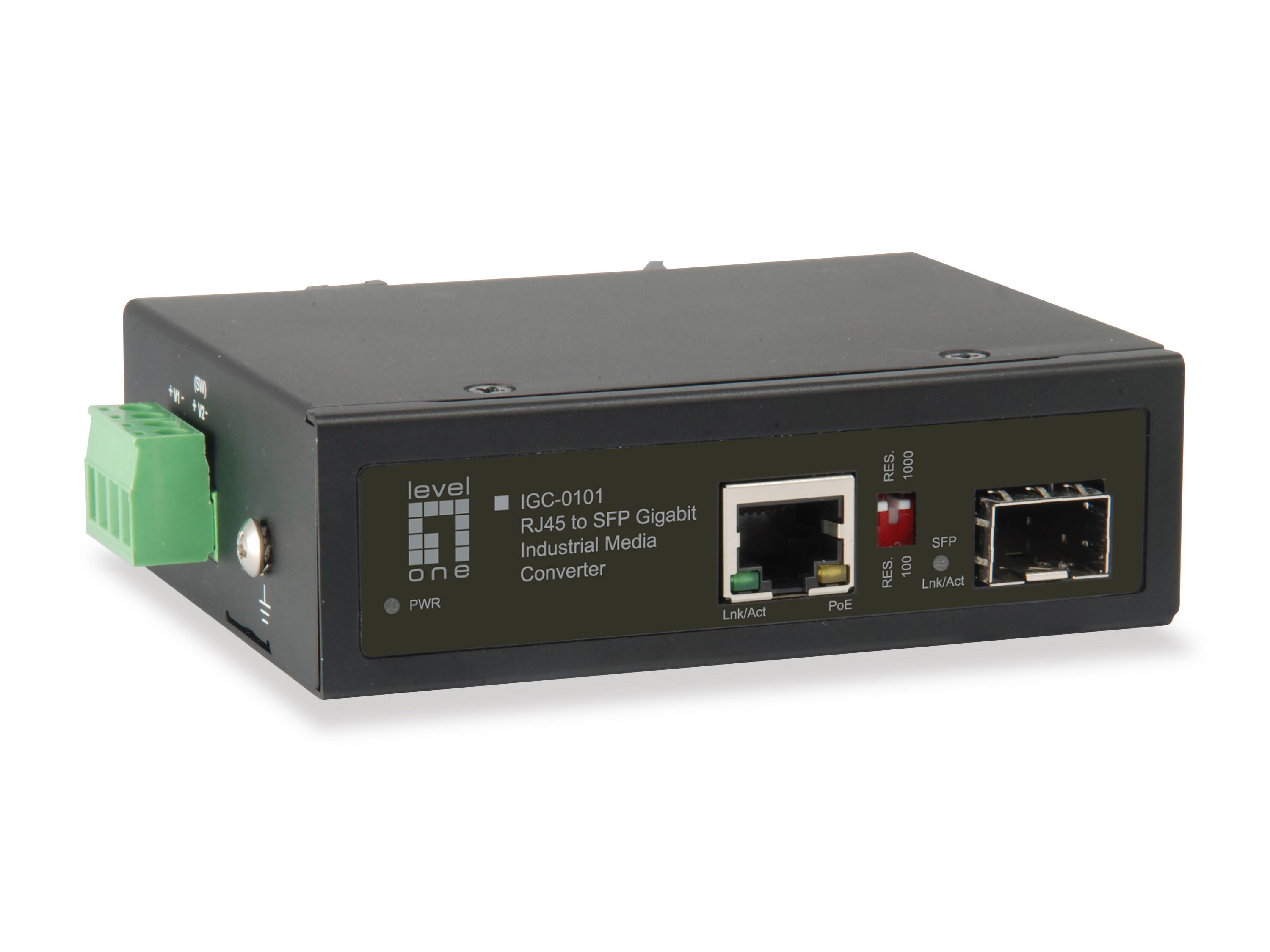 LevelOne IGC-0101 - Medienkonverter - 1GbE - 10Base-T, 100Base-TX, 1000Base-T, 1000Base-X - RJ-45 / SFP (mini-GBIC)