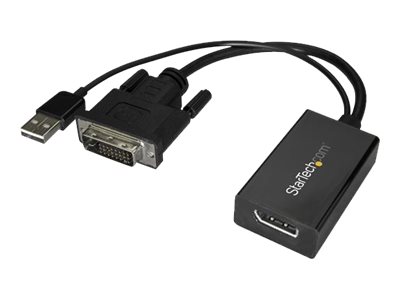 StarTech.com DVI auf DisplayPort Adapter mit USB Power - DVI-D zu DP Video Adapter - DVI zu DisplayPort Konverter - 1920 x 1200 - Videoadapter - Dual Link - DVI-D (M)