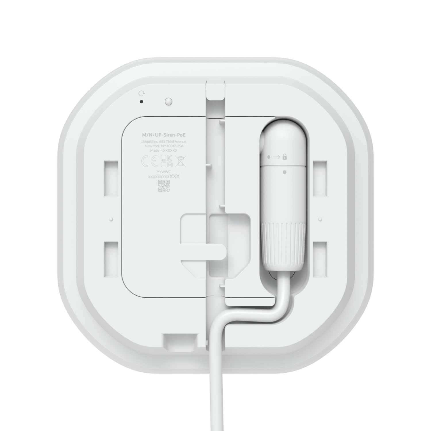 Ubiquiti Siren POE, Verdrahtete Sirene, Drinnen/Draußen, Aluminium, Polycarbonat (PC), 110 dB, IP56, Weiß