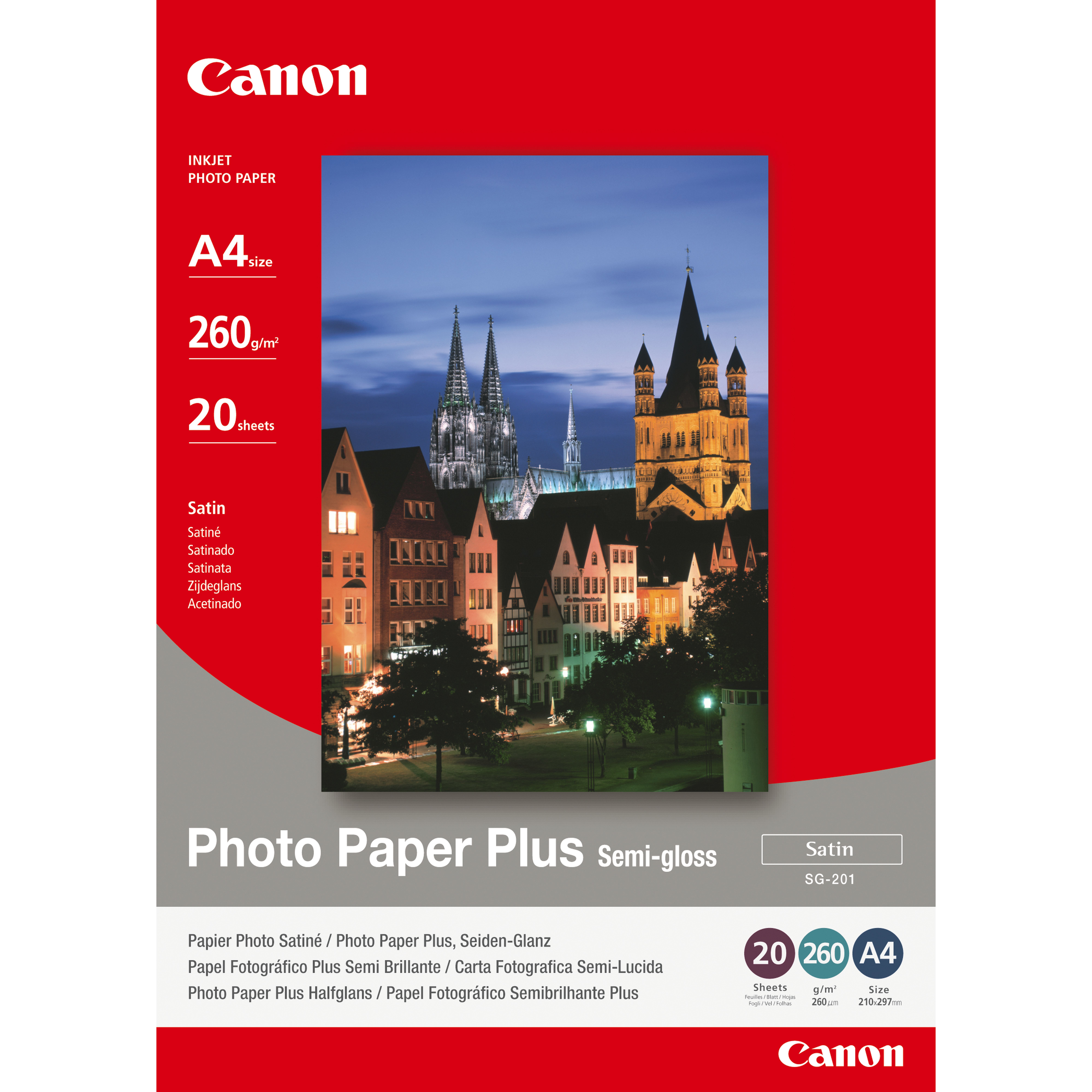 Canon Photo Paper Plus SG-201 - Halbglänzend - A4 (210 x 297 mm)