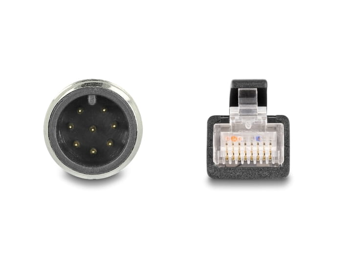 Delock Netzwerkkabel - 8-polig M12 (M) zu RJ-45 (M)