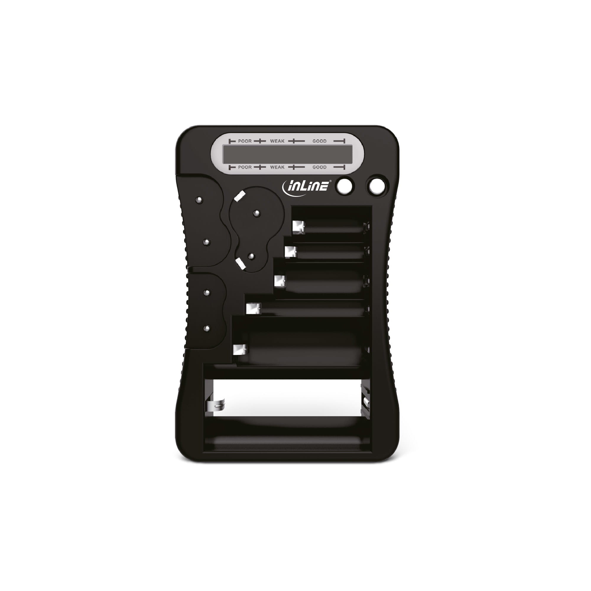 InLine Batterietester - LCD-Anzeige - universell für AA - AAA - 9V - Knopfzellen