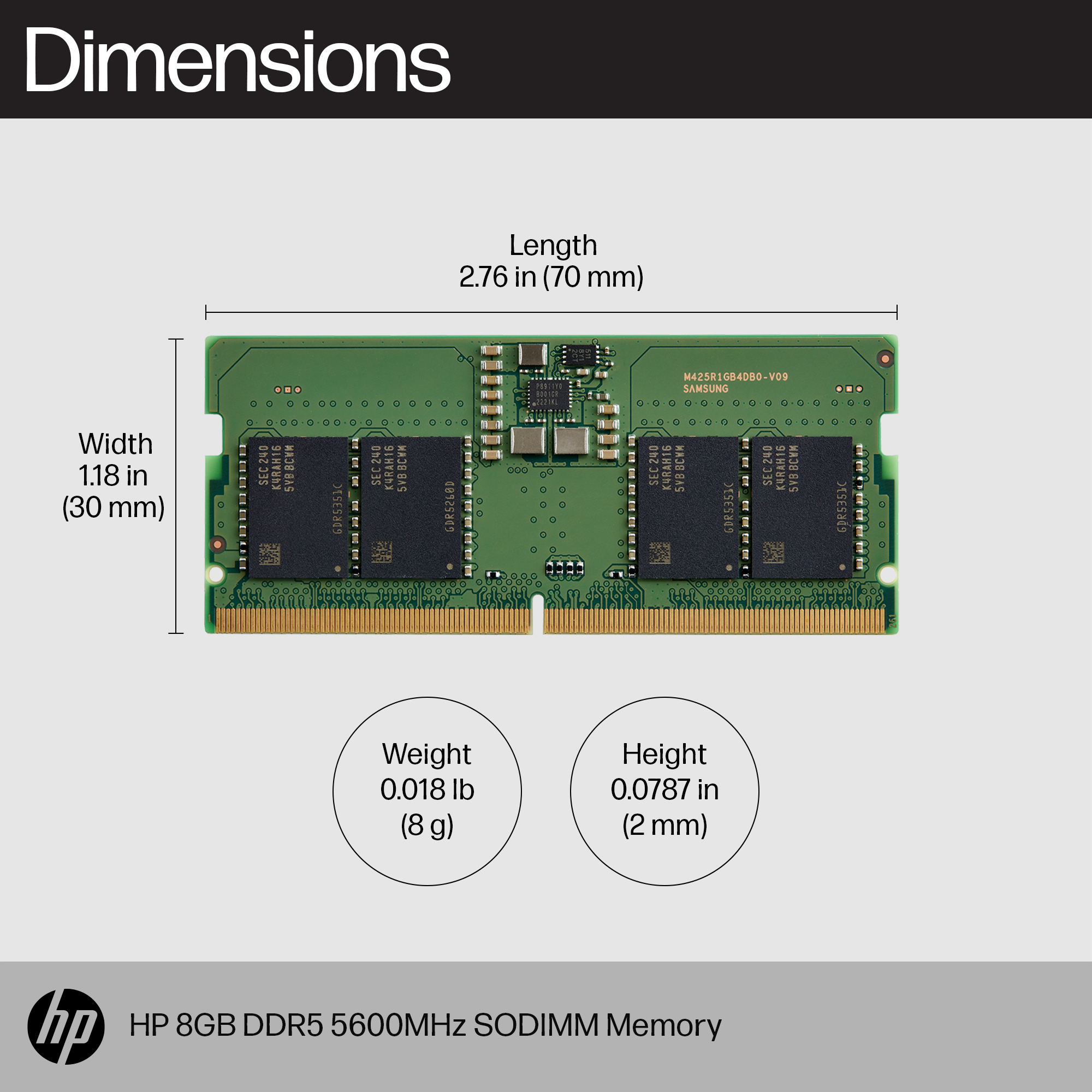 HP  DDR5 - Modul - 8 GB - SO-DIMM 262-Pin