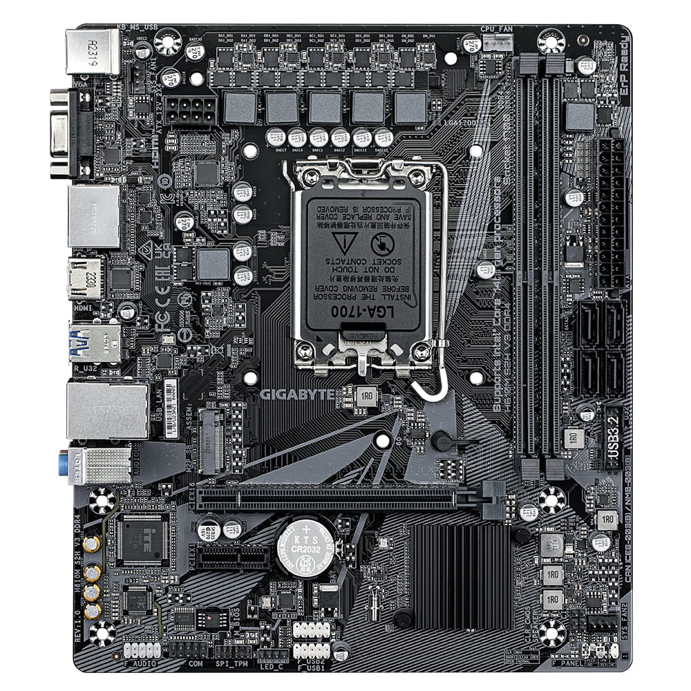 Gigabyte H610M S2H V3 DDR4 - 1.0 - Motherboard - micro ATX - LGA1700-Sockel - H610 Chipsatz - USB 3.2 Gen 1 - Gigabit LAN - Onboard-Grafik (CPU erforderlich)