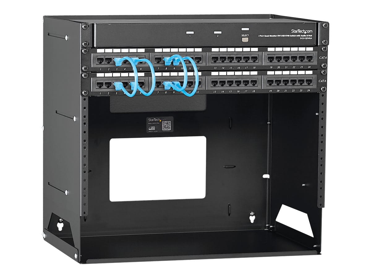 StarTech.com Wandmontage Server Rack mit Fachboden - 4HE - Anpassbar von 30,5 cm - 45,7cm - Rack (Wandbefestigung)