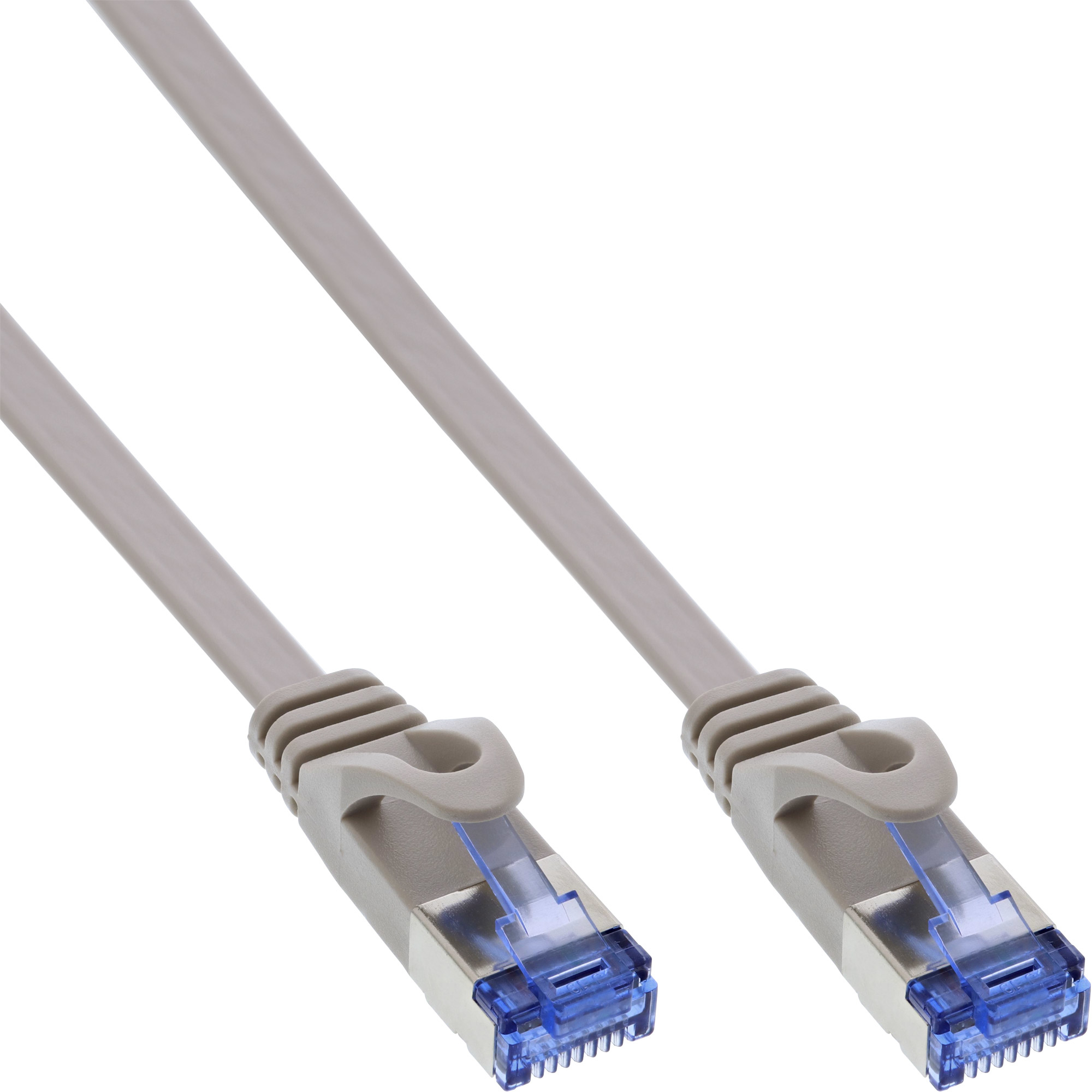 InLine Patchkabel flach - U/FTP - Cat.6A - grau - 0,5m