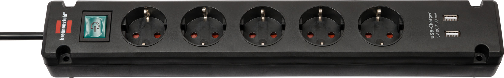 Brennenstuhl Bremounta - Steckdosenleiste - Ausgangsanschlüsse: 5 (2 x USB, 5 x Strom Typ F)