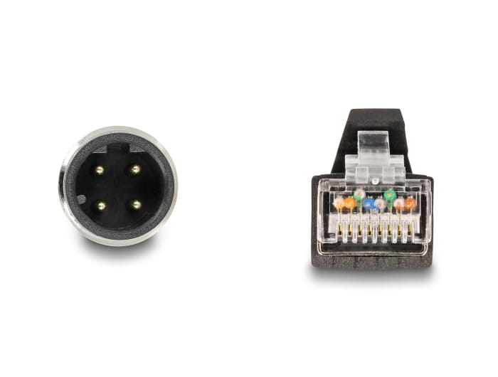Delock Netzwerkkabel - 4-polig M12-D (M) zu RJ-45 (M)