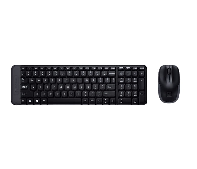 Logitech Wireless Combo MK220, Volle Größe (100%), Kabellos, RF Wireless, Schwarz, Maus enthalten