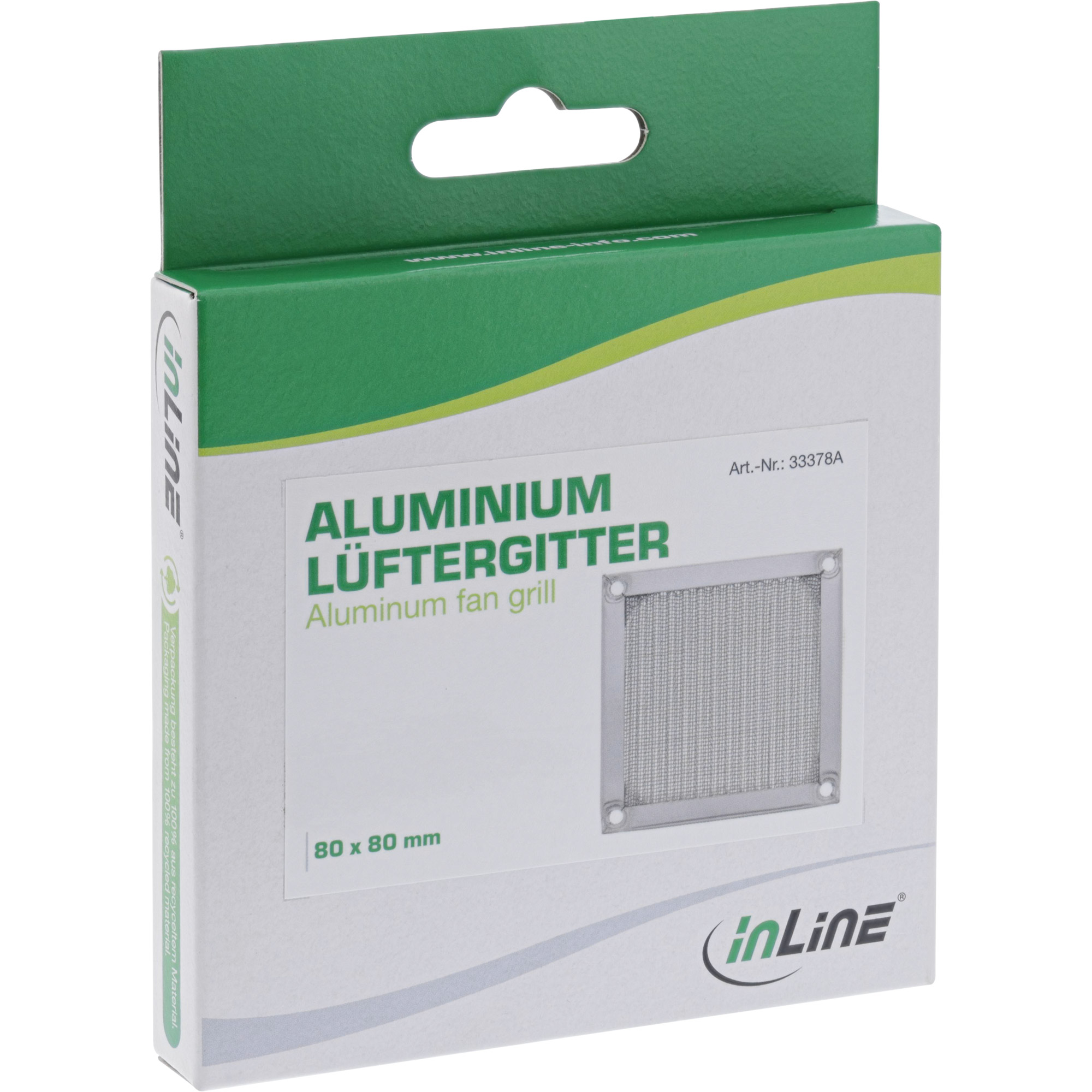 InLine Lüftergitter - Aluminium Filter - 80x80mm