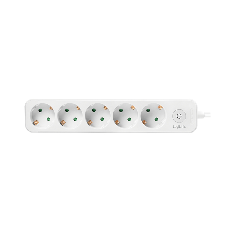 LogiLink Steckdosenleiste - Wechselstrom 250 V - 3680 Watt - Eingabe, Eingang Stromversorgung - Ausgangsanschlüsse: 5 (5 x Stecker CEE 7/3)