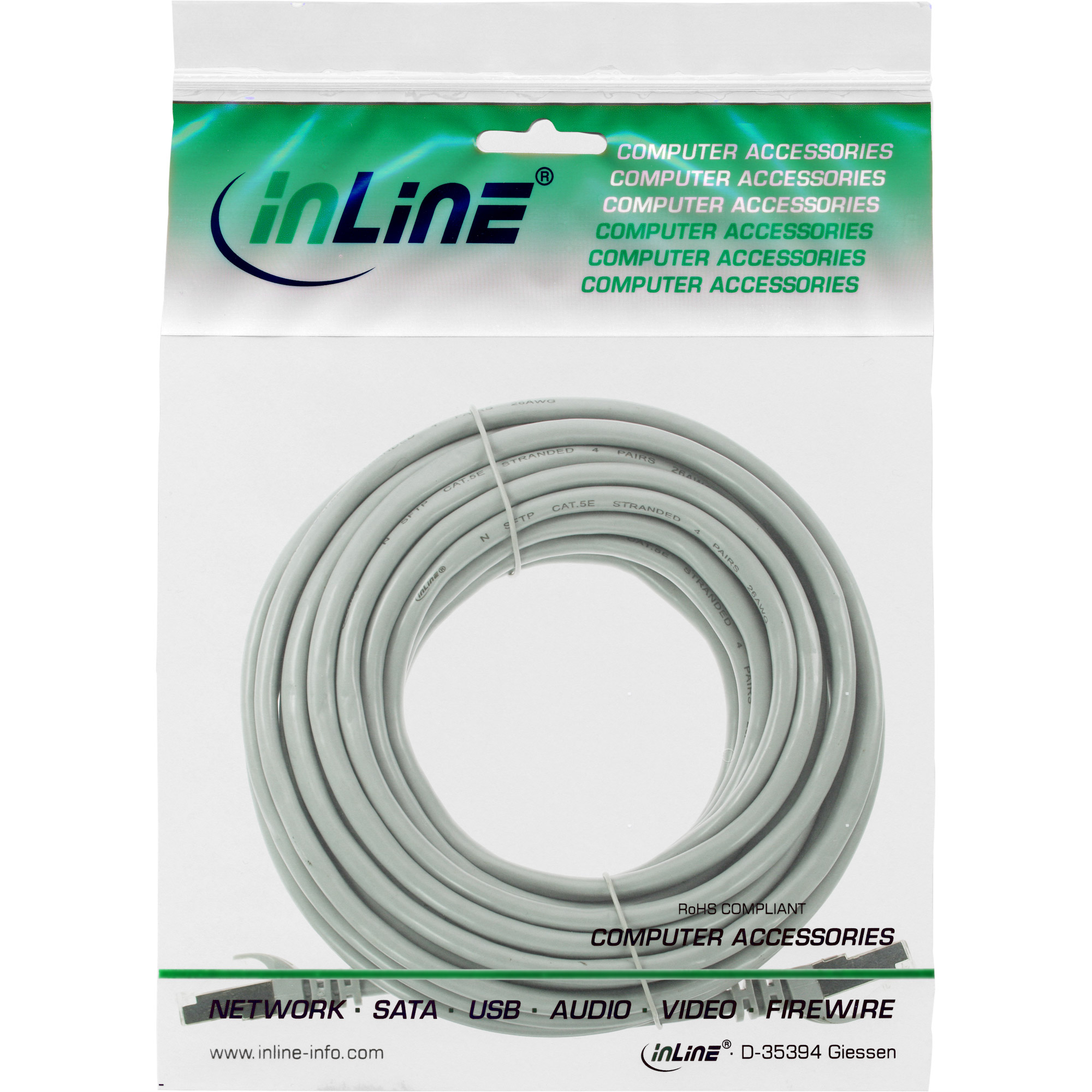 InLine Patchkabel - SF/UTP - Cat.5e - grau - 7,5m
