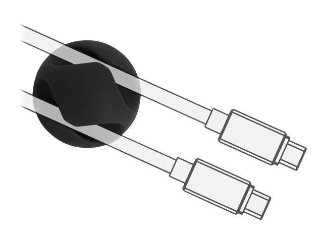 Delock Kabelhalter - Tisch montierbar, Oberfläche montierbar, geeignet für Wandmontage - Schwarz (Packung mit 10)