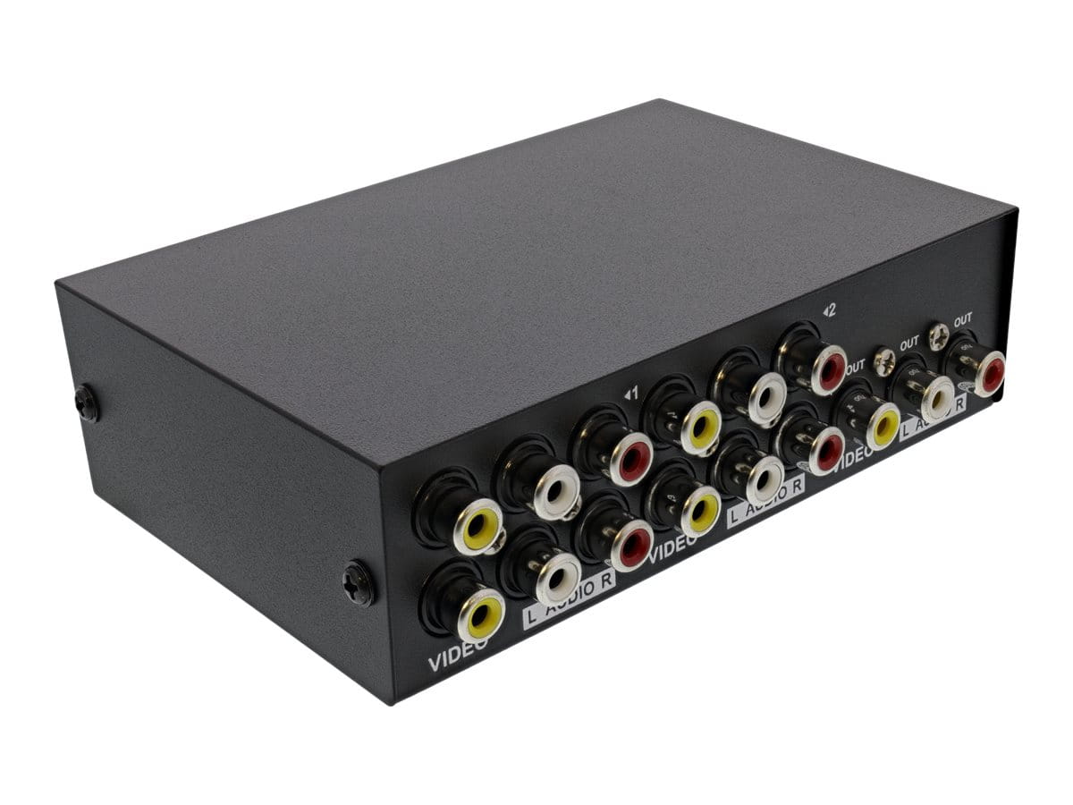 InLine AV Umschalter manuell 4-port - 3x Cinch IN/OUT