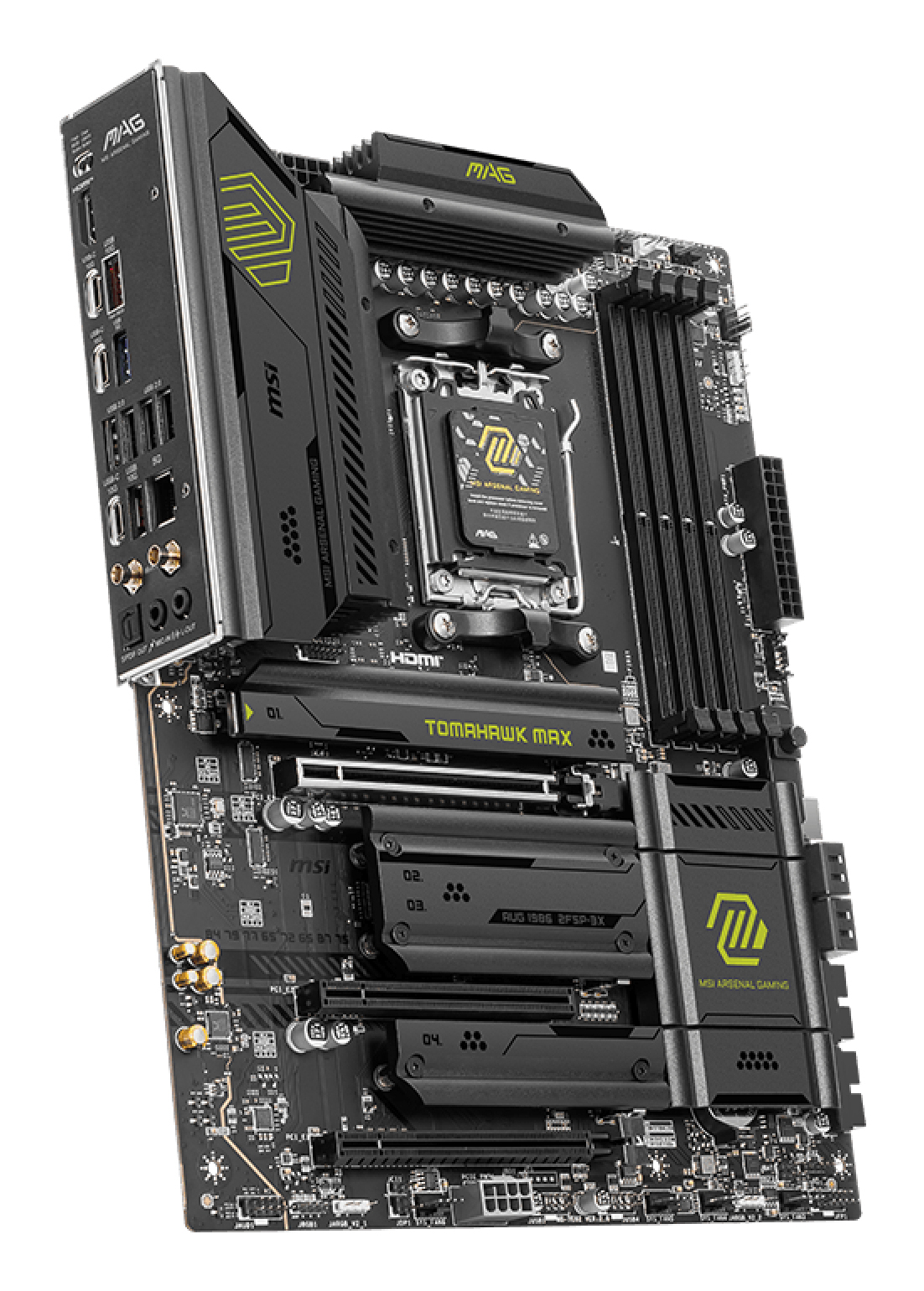 MSI MAG B850 TOMAHAWK MAX WIFI - Motherboard - ATX - Socket AM5 - AMD B850 Chipsatz - USB-C 3.2 Gen 2x2, USB-C 3.2 Gen2, USB 3.2 Gen 1, USB 3.2 Gen 2 - 5 Gigabit Ethernet, Wi-Fi 7, Bluetooth - Onboard-Grafik (CPU erforderlich)