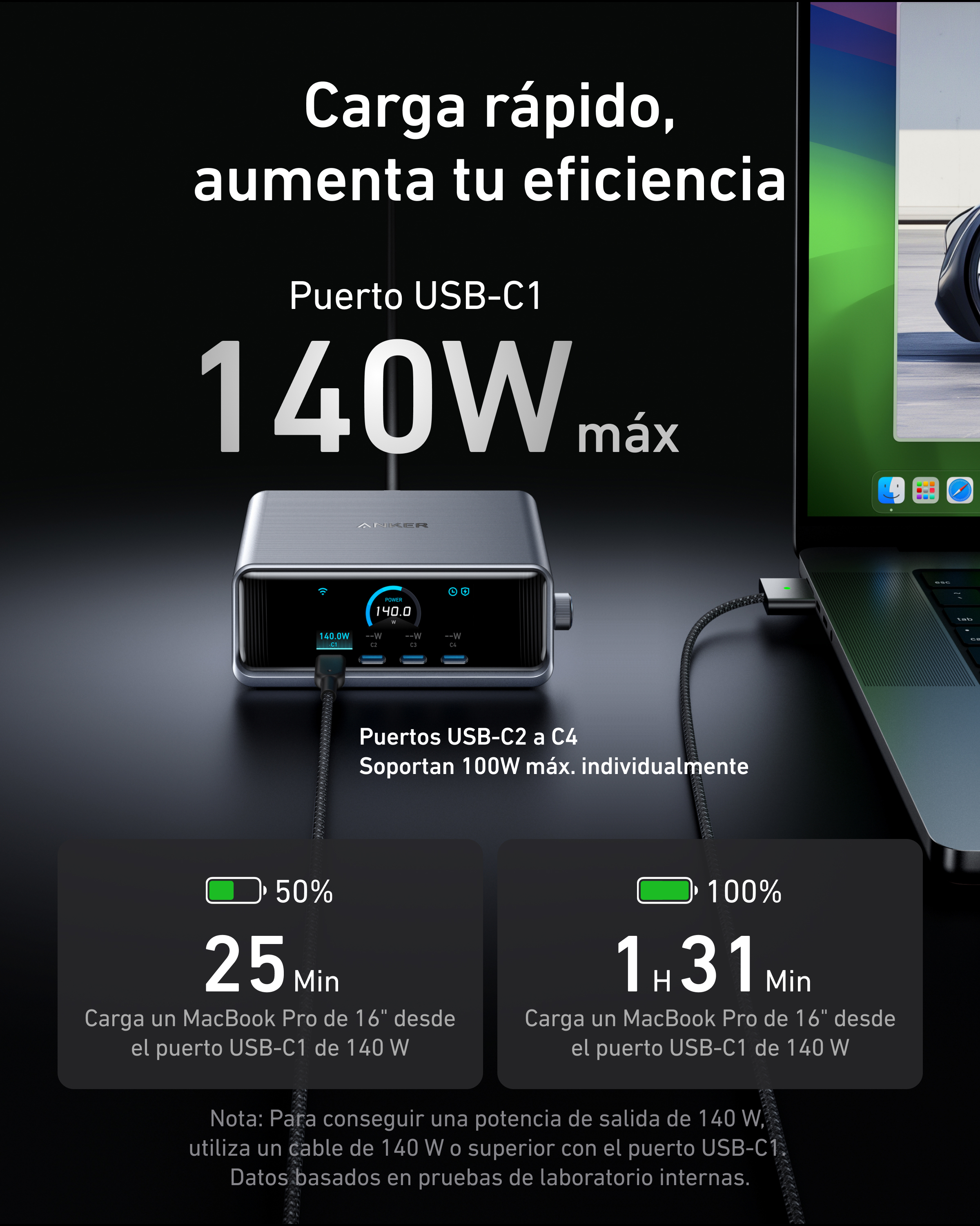 Anker Innovations Anker Prime GaN, Drinnen, Schwarz