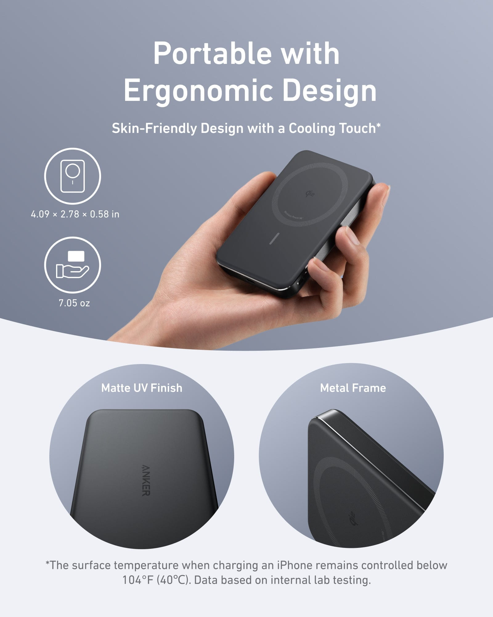 Anker Innovations Anker MagGo - Induktive Power Bank - dünn - 10000 mAh - 30 Watt - PD (USB-C)