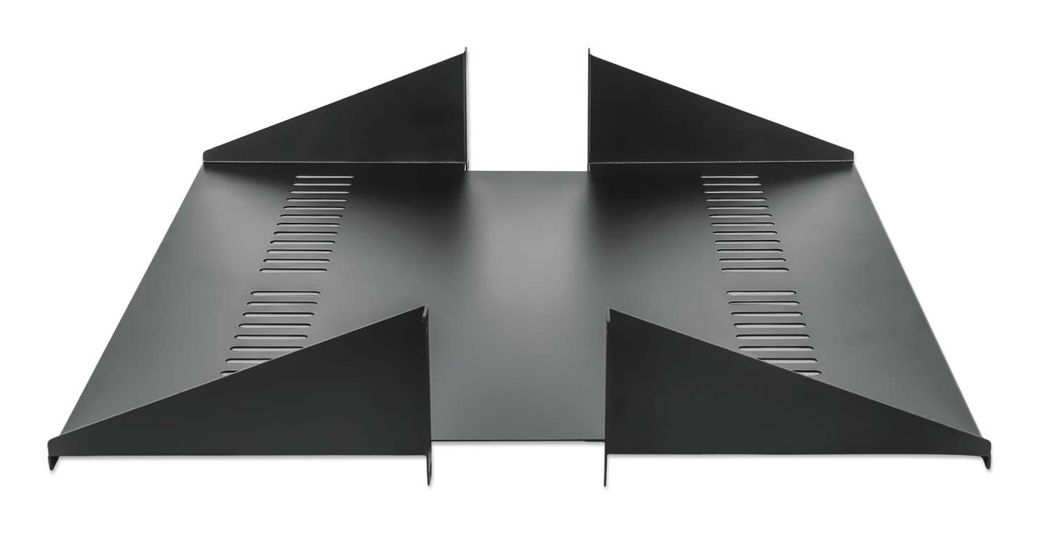 Intellinet 19" Double-Sided Cantilever Shelf, 2U, Double-Sided Shelf for 19" Rack, Max 25kg, Black, Three Year Warranty - Rack - Regal - Schwarz, RAL 9005 - 2U - 48.3 cm (19")